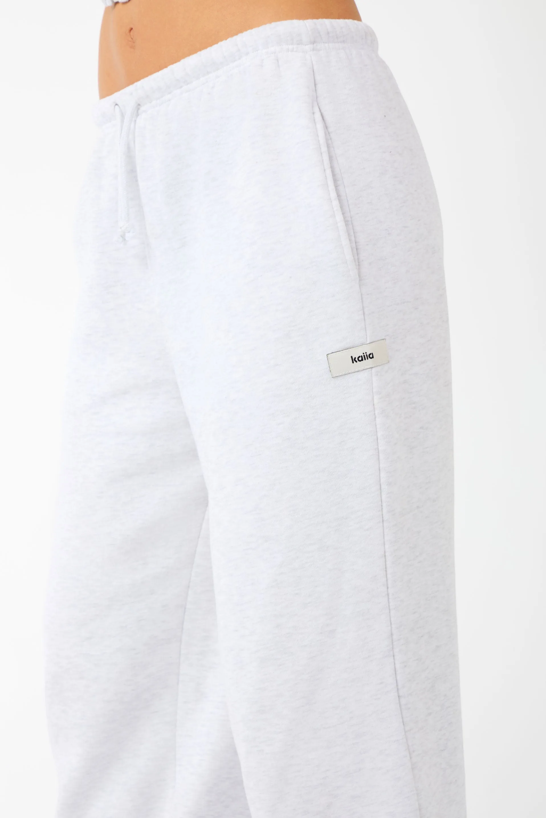 Kaiia Label Logo Wide Leg Joggers Light Grey Marl sold by Kaiia the label product image thumbnail 2