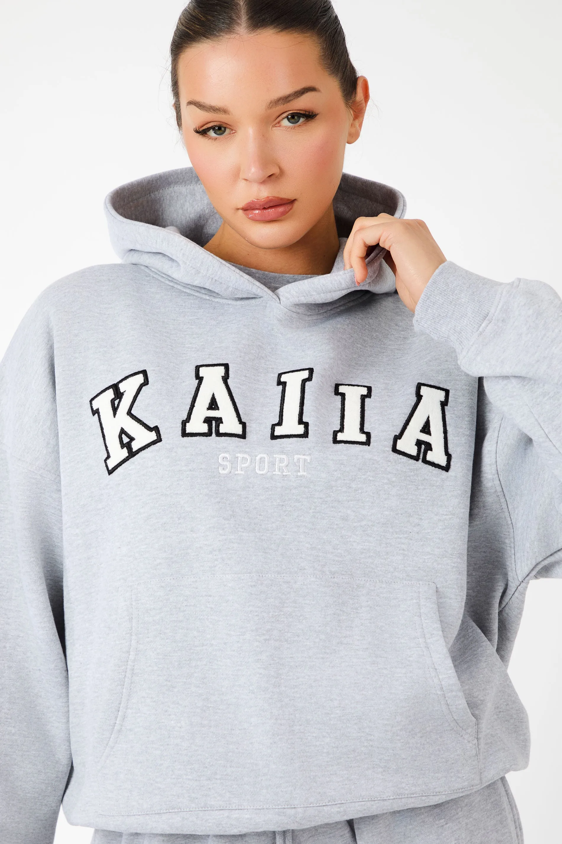 Kaiia Sport Oversized Hoodie Grey Marl & White sold by Kaiia the label product image thumbnail 2