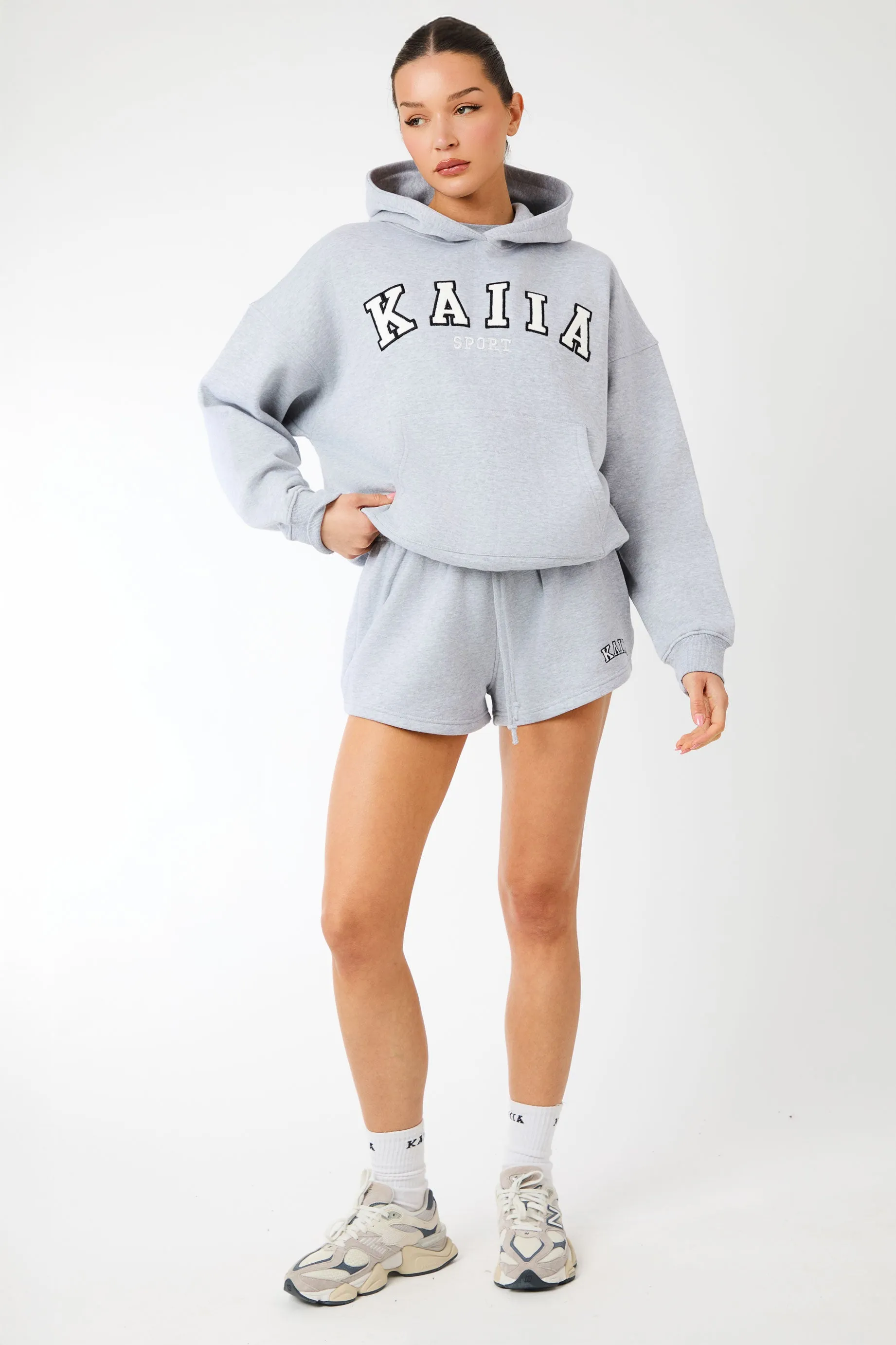 Kaiia Sport Oversized Hoodie Grey Marl & White sold by Kaiia the label product image thumbnail 4