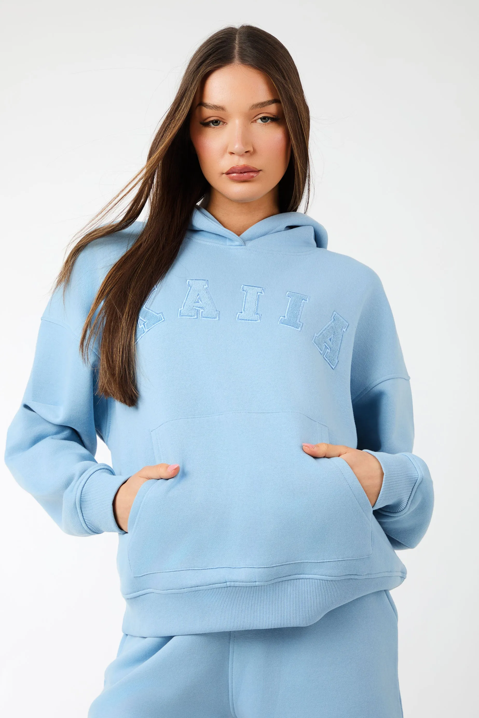 Kaiia Slogan Oversized Hoodie Steel Blue sold by Kaiia the label