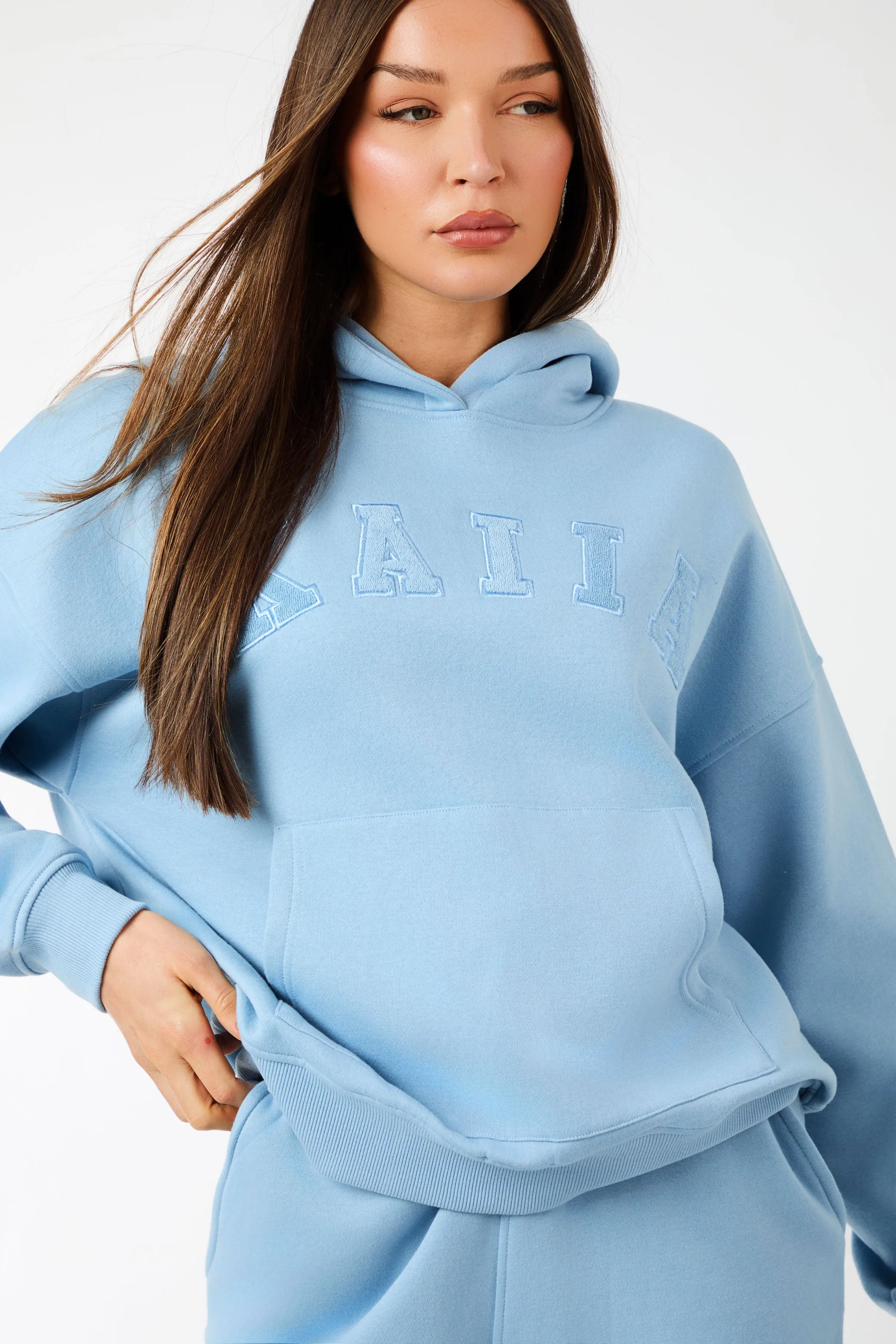 Kaiia Slogan Oversized Hoodie Steel Blue sold by Kaiia the label product image thumbnail 2