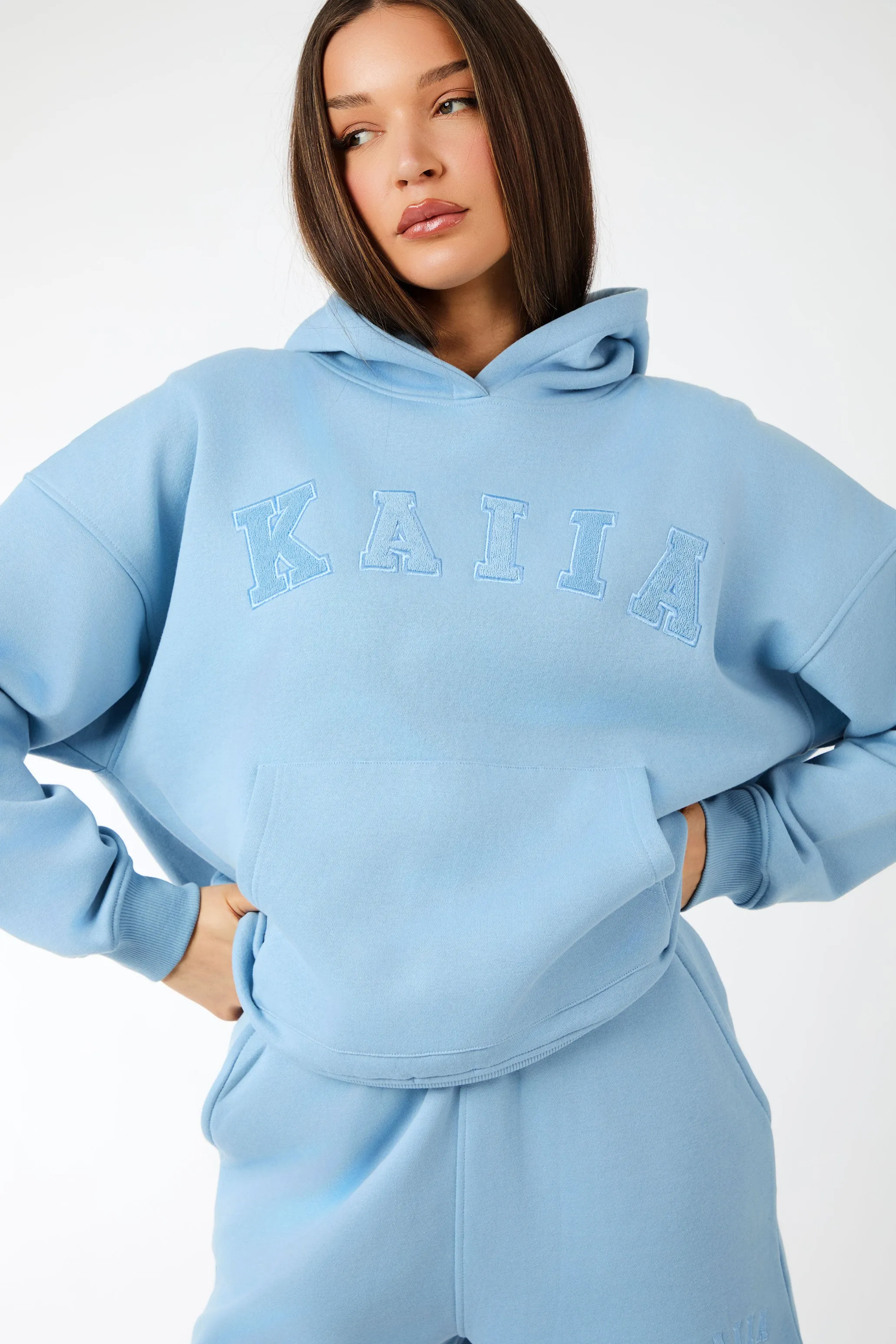 Kaiia Slogan Oversized Hoodie Steel Blue sold by Kaiia the label product image thumbnail 4
