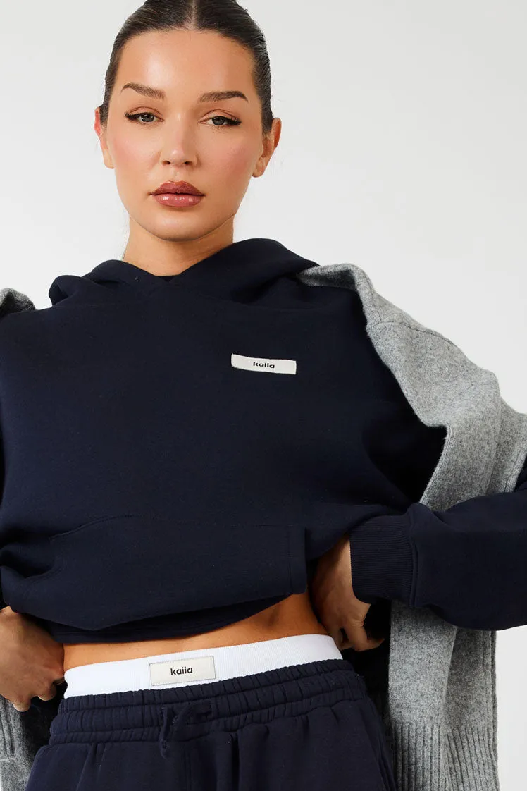 Kaiia Label Logo Exposed Waistband Wide Leg Joggers Navy sold by Kaiia the label product image thumbnail 2