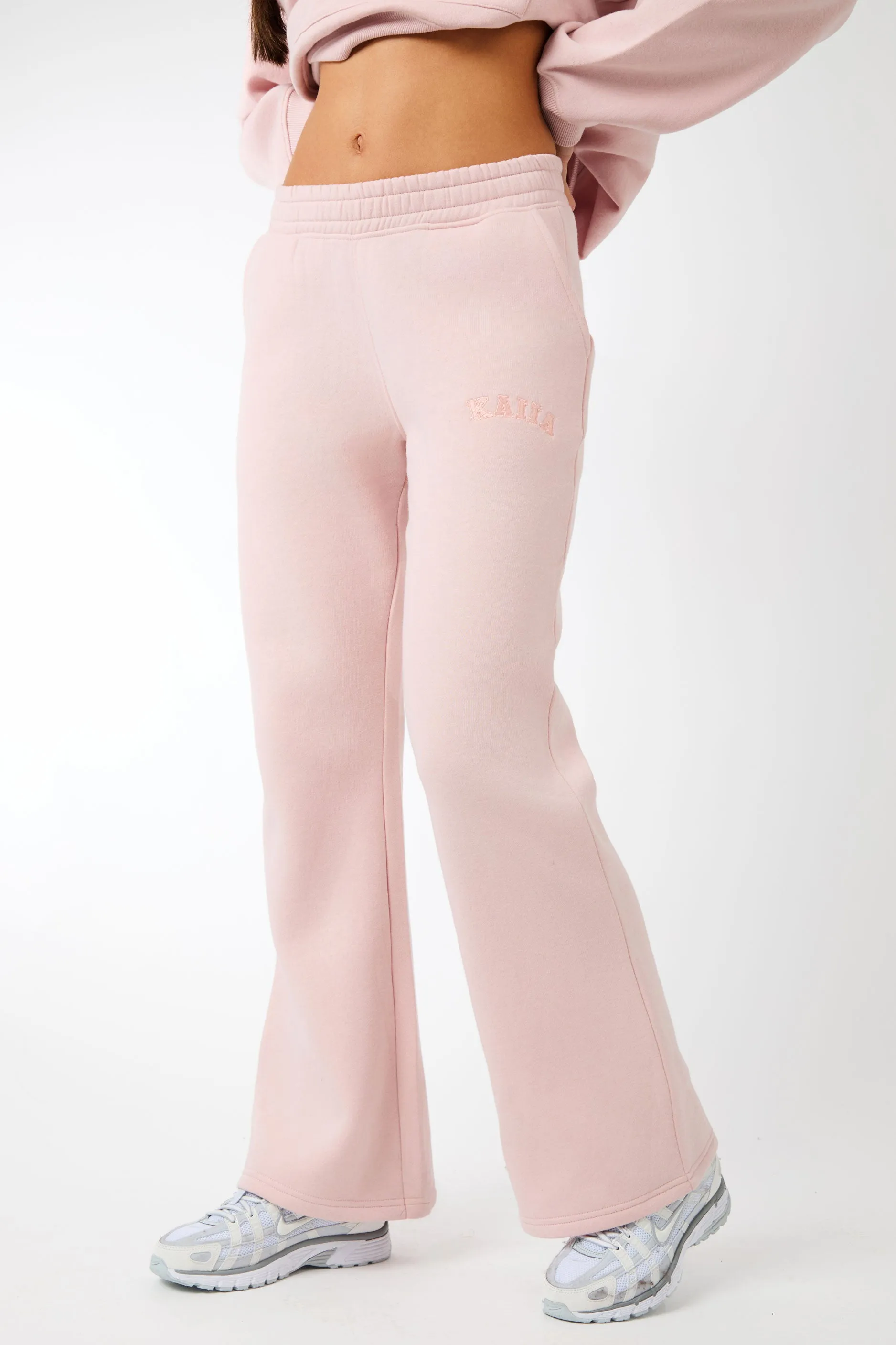 Kaiia Logo Wide Leg Joggers Dusty Pink sold by Kaiia the label product image thumbnail 2