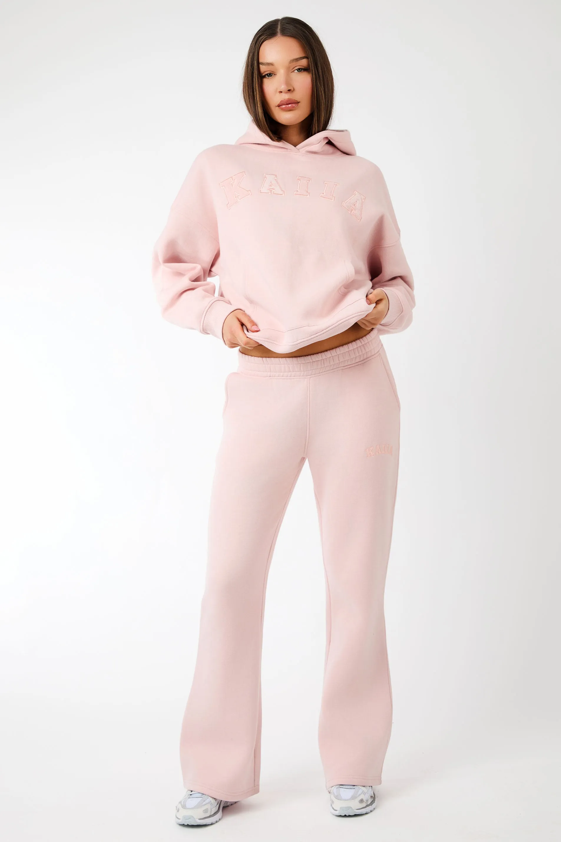 Kaiia Slogan Oversized Hoodie Dusty Pink sold by Kaiia the label product image thumbnail 3