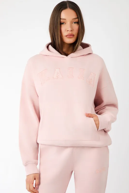 Kaiia Slogan Oversized Hoodie Dusty Pink made by Kaiia the label