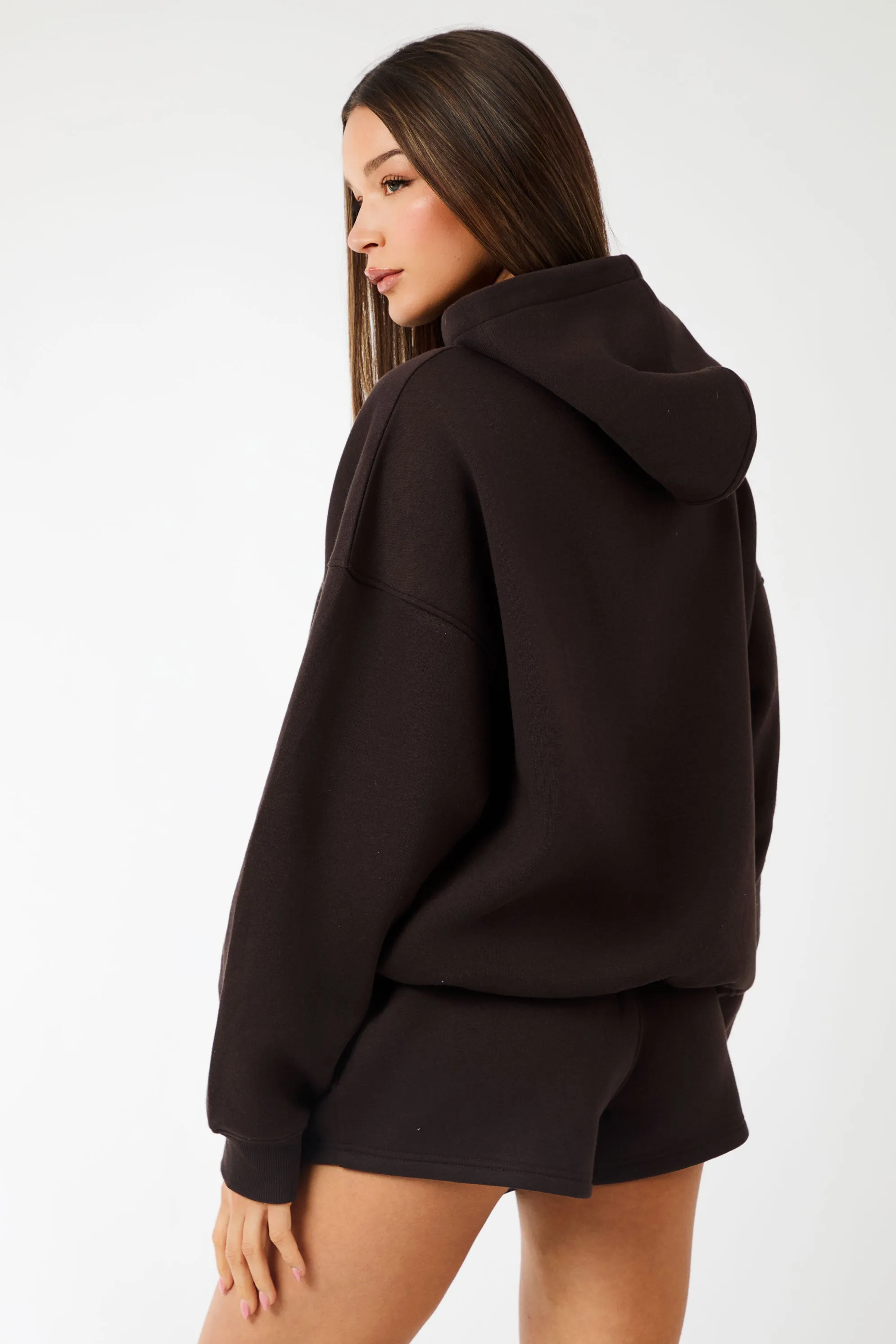 Kaiia Slogan Oversized Hoodie Brown sold by Kaiia the label product image thumbnail 5