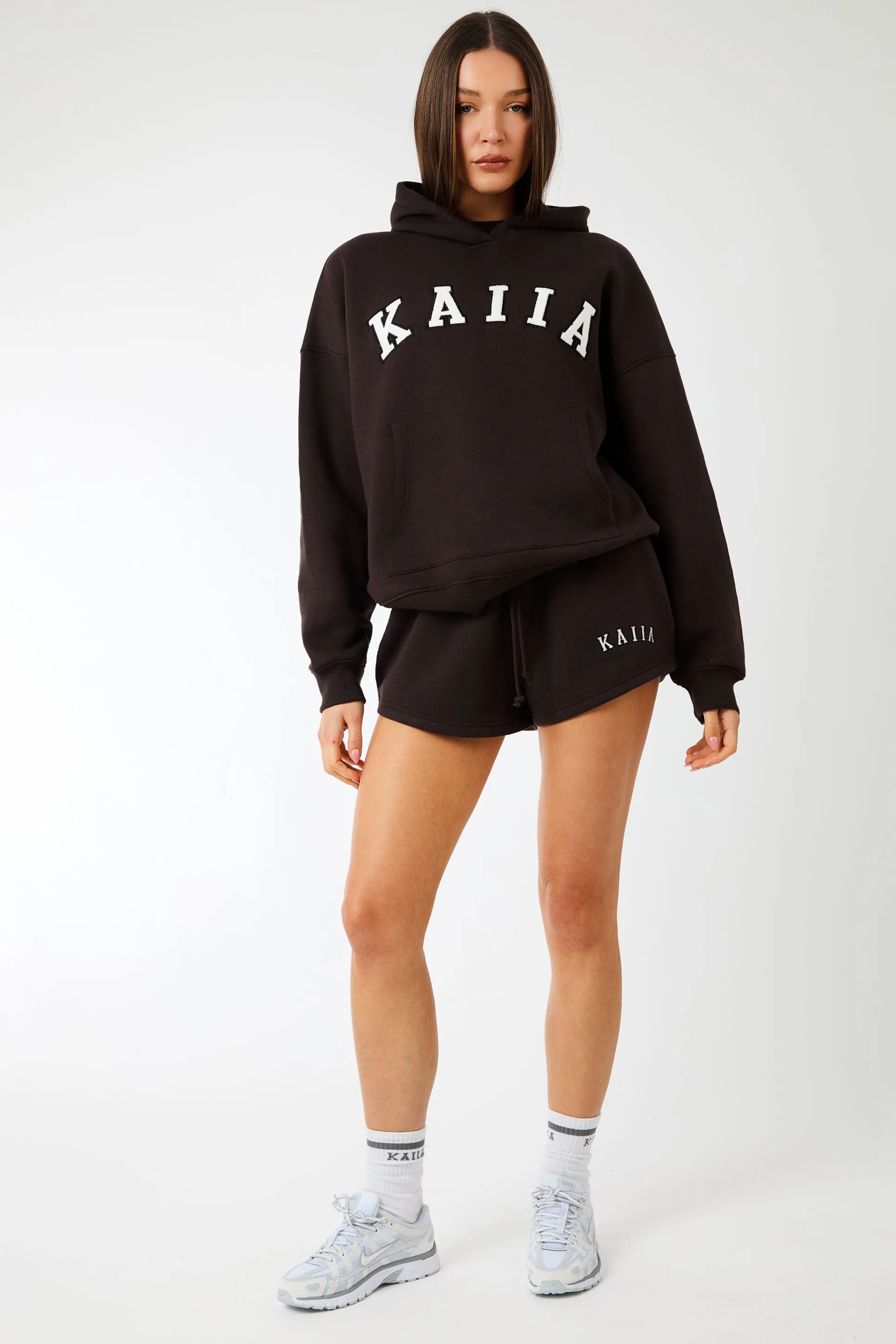 Kaiia Slogan Oversized Hoodie Brown sold by Kaiia the label product image thumbnail 3