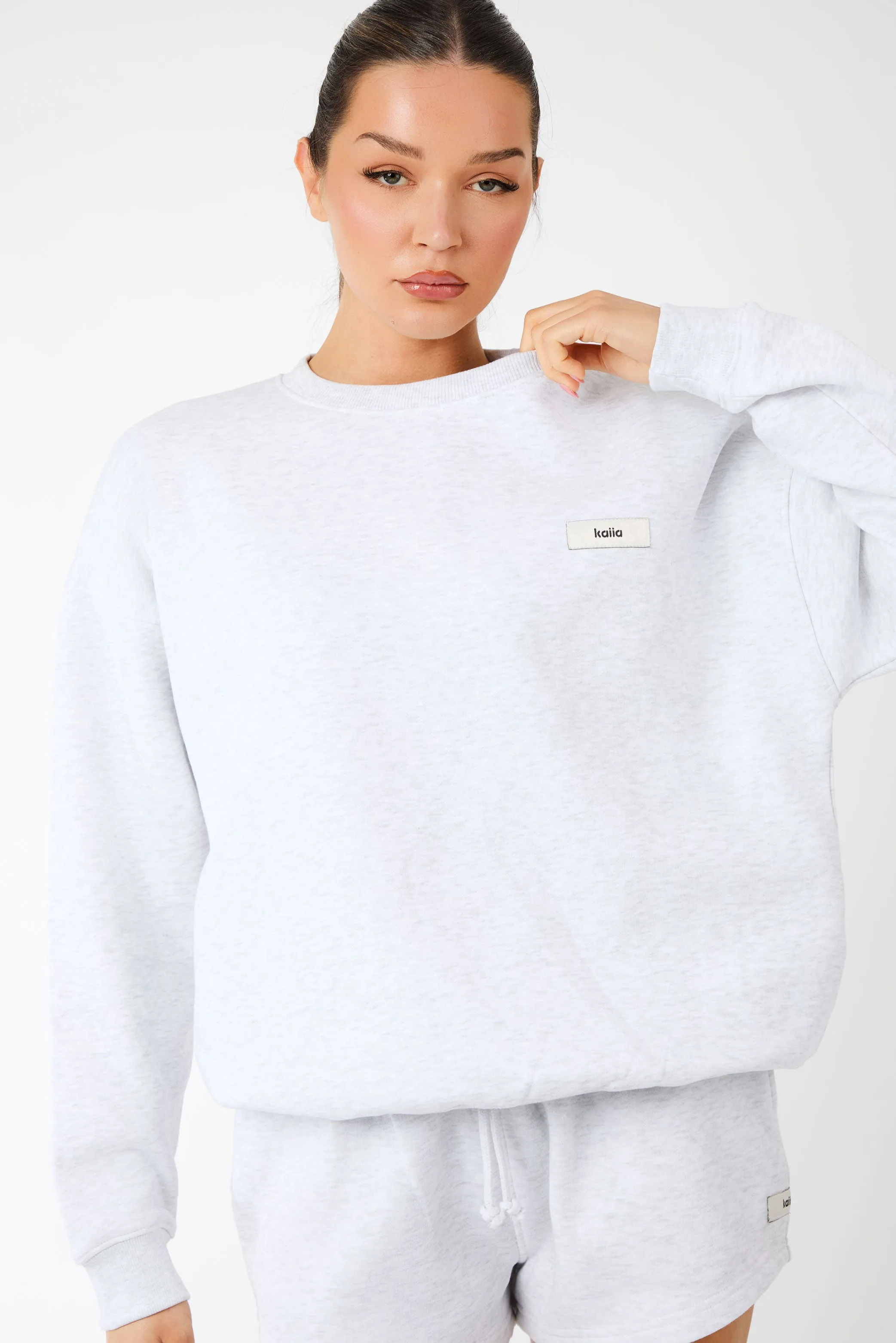 Kaiia Label Logo Oversized Sweatshirt Light Grey Marl sold by Kaiia the label product image thumbnail 2