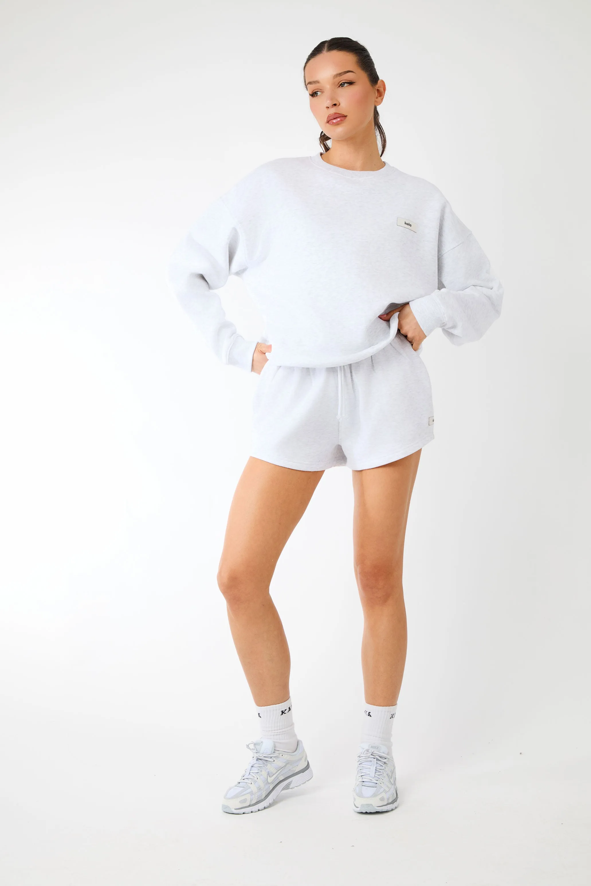 Kaiia Label Logo Oversized Sweatshirt Light Grey Marl sold by Kaiia the label product image thumbnail 4