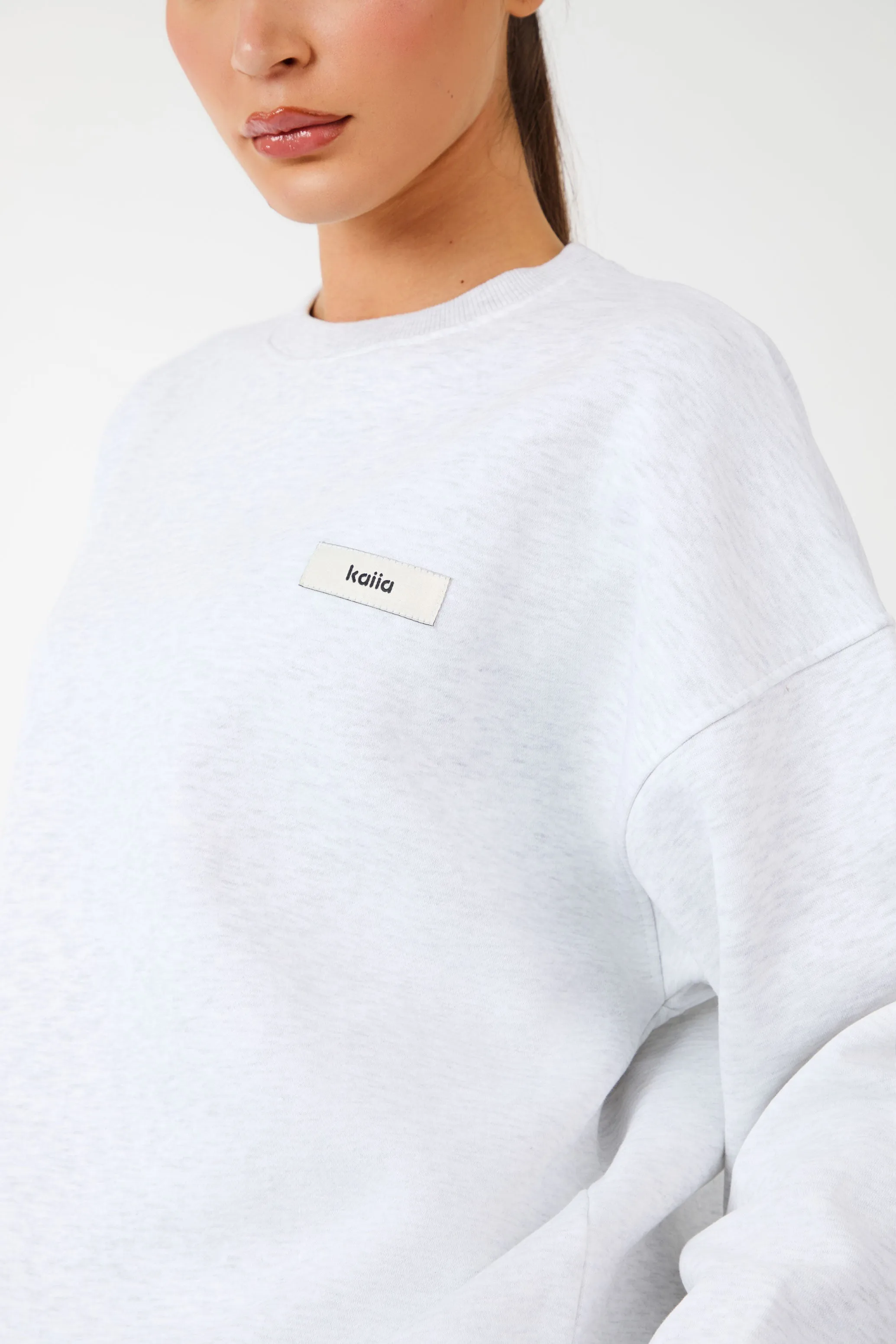 Kaiia Label Logo Oversized Sweatshirt Light Grey Marl sold by Kaiia the label product image thumbnail 3