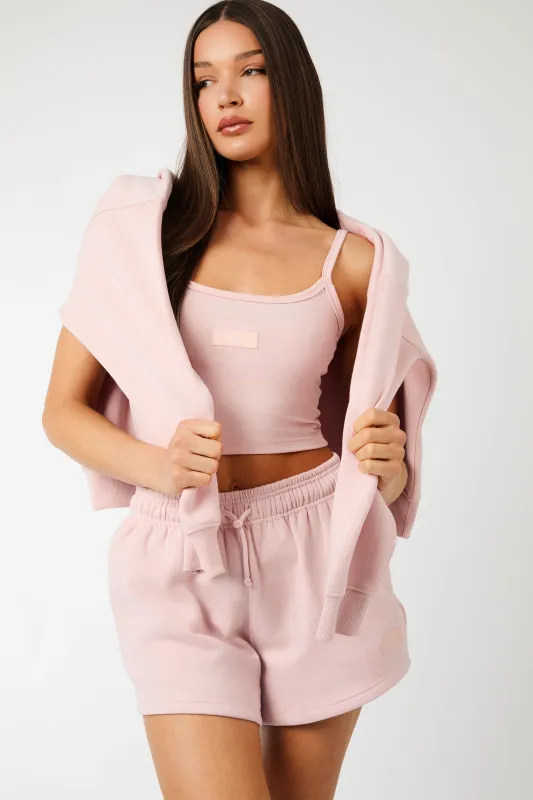 Kaiia Label Logo Mini Sweat Shorts Dusty Pink sold by Kaiia the label
