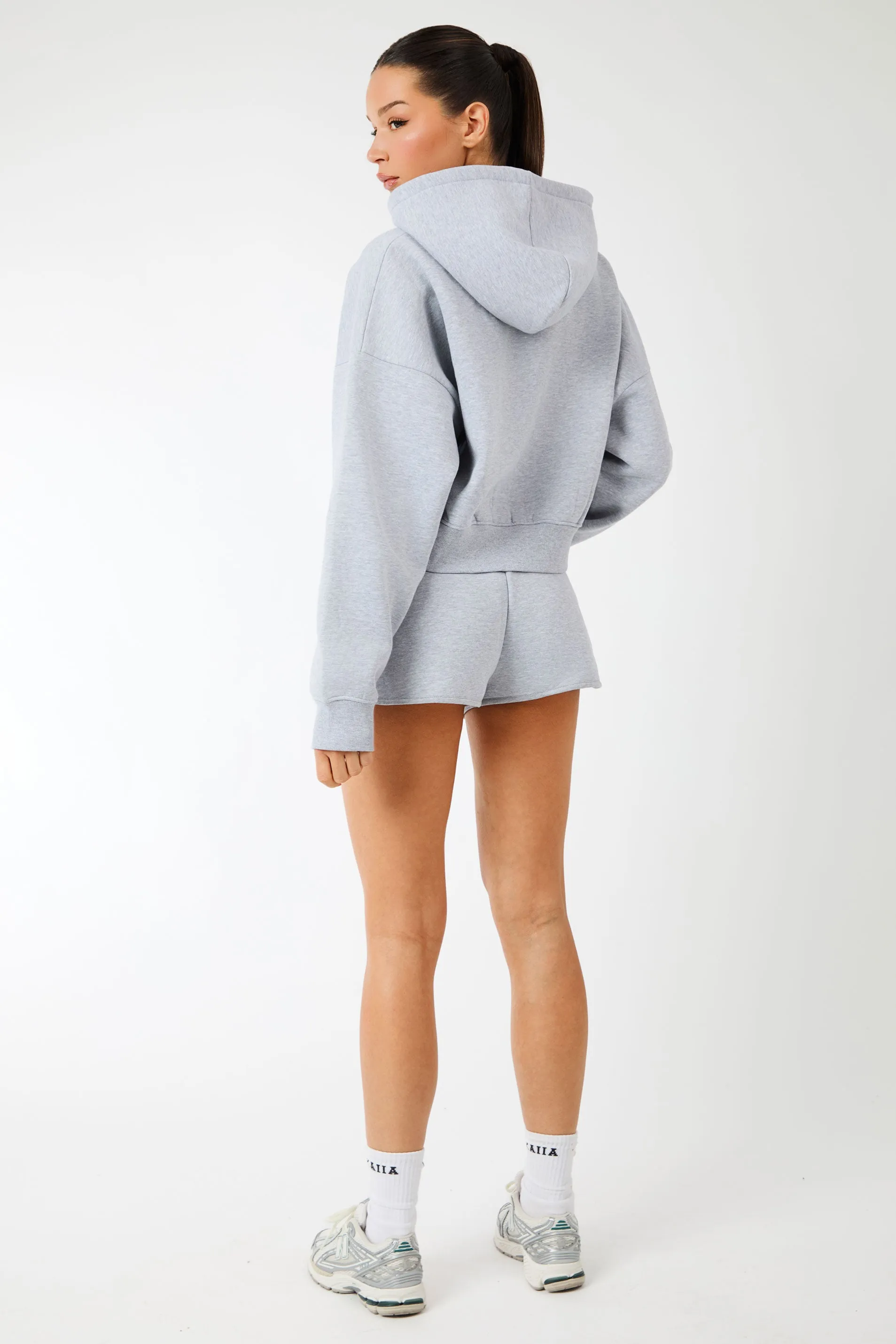 Kaiia Label Logo Cropped Oversized Hoodie Grey Marl sold by Kaiia the label product image thumbnail 5