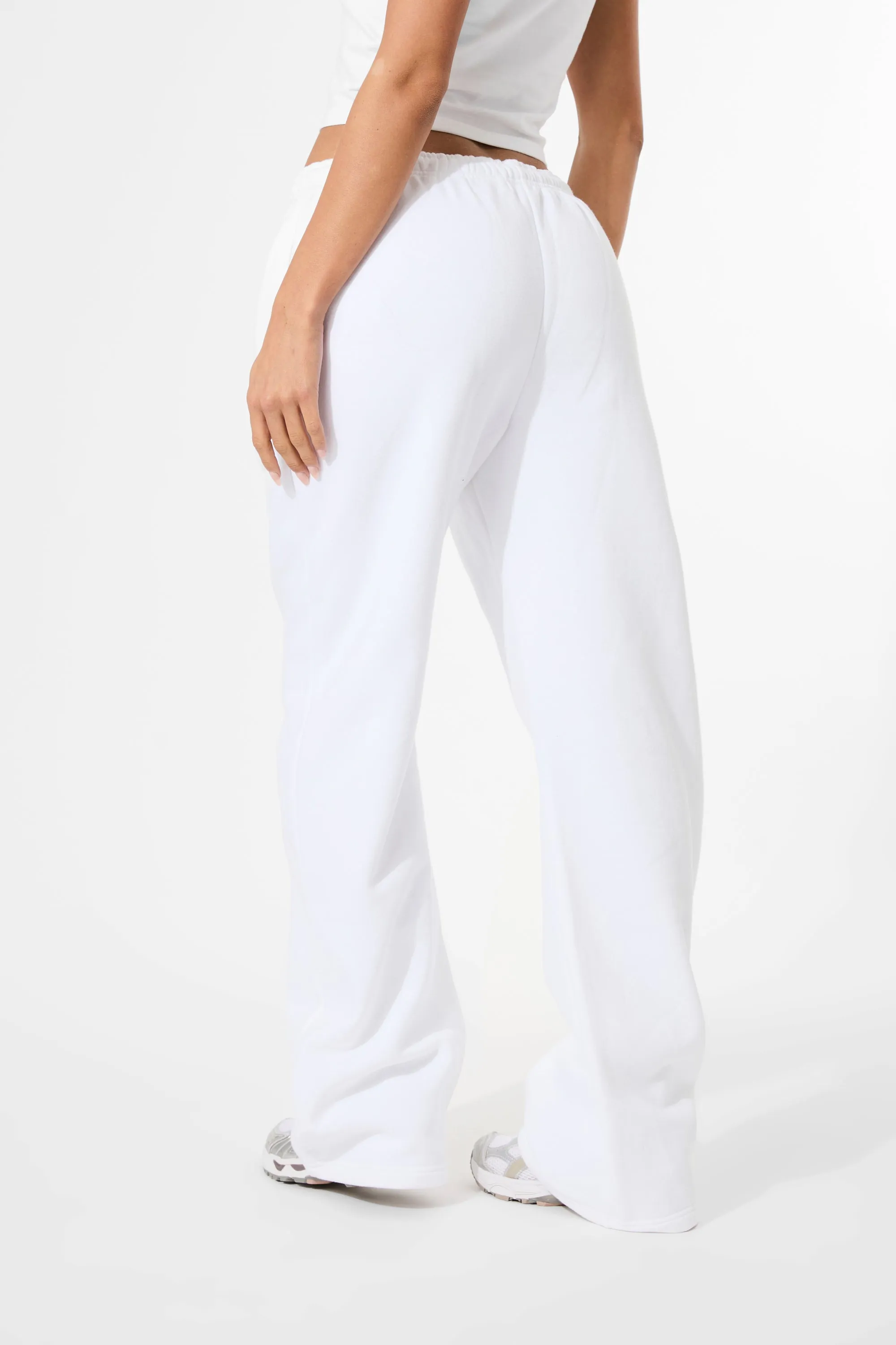 Kaiia Embossed Logo Wide Leg Joggers White sold by Kaiia the label product image thumbnail 3