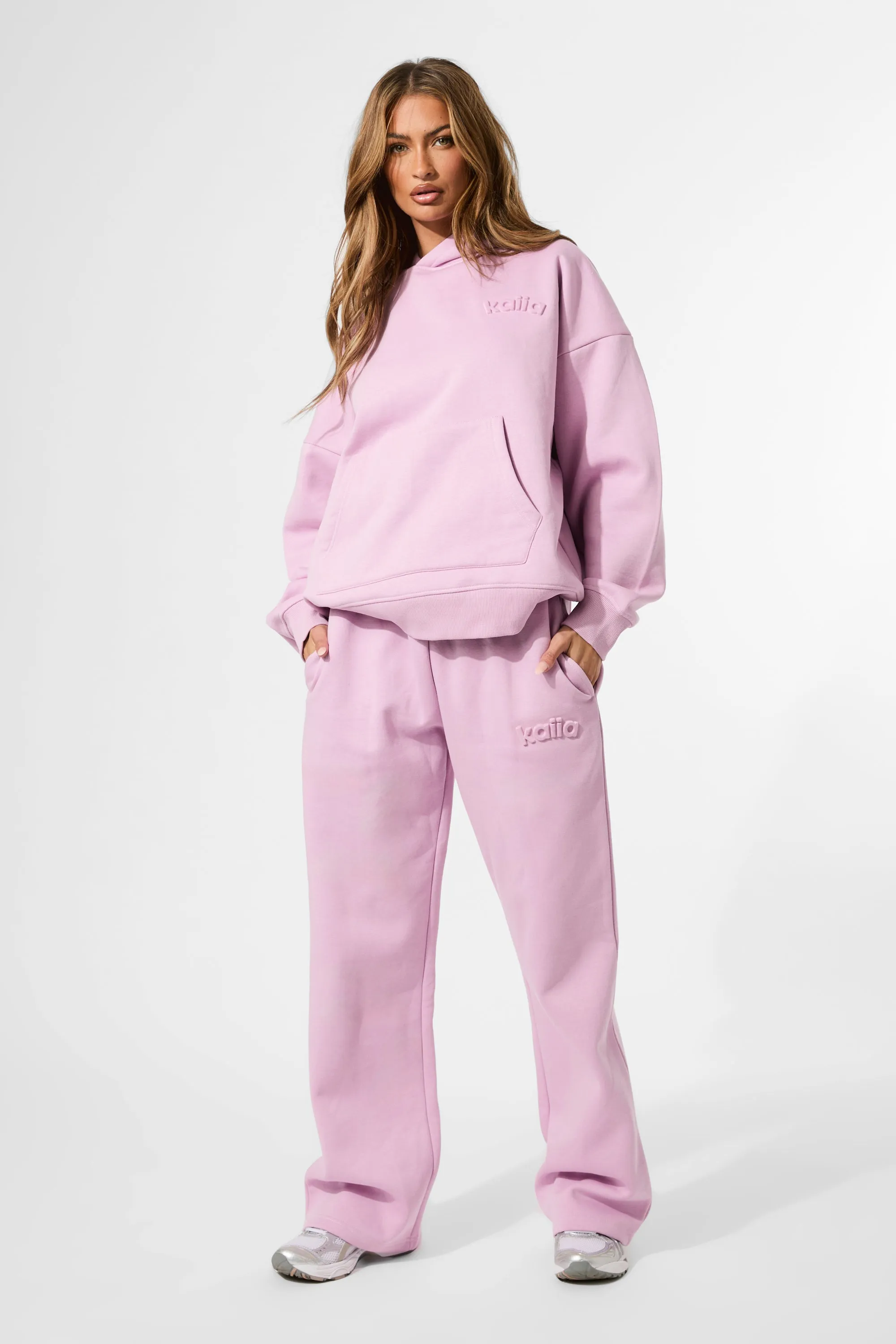 Kaiia Embossed Logo Oversized Hoodie Parma Violet sold by Kaiia the label product image thumbnail 4