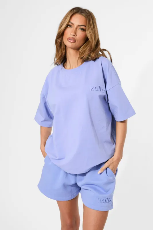 Kaiia Embossed Logo Oversized Tee Cornflower Blue made by Kaiia the label
