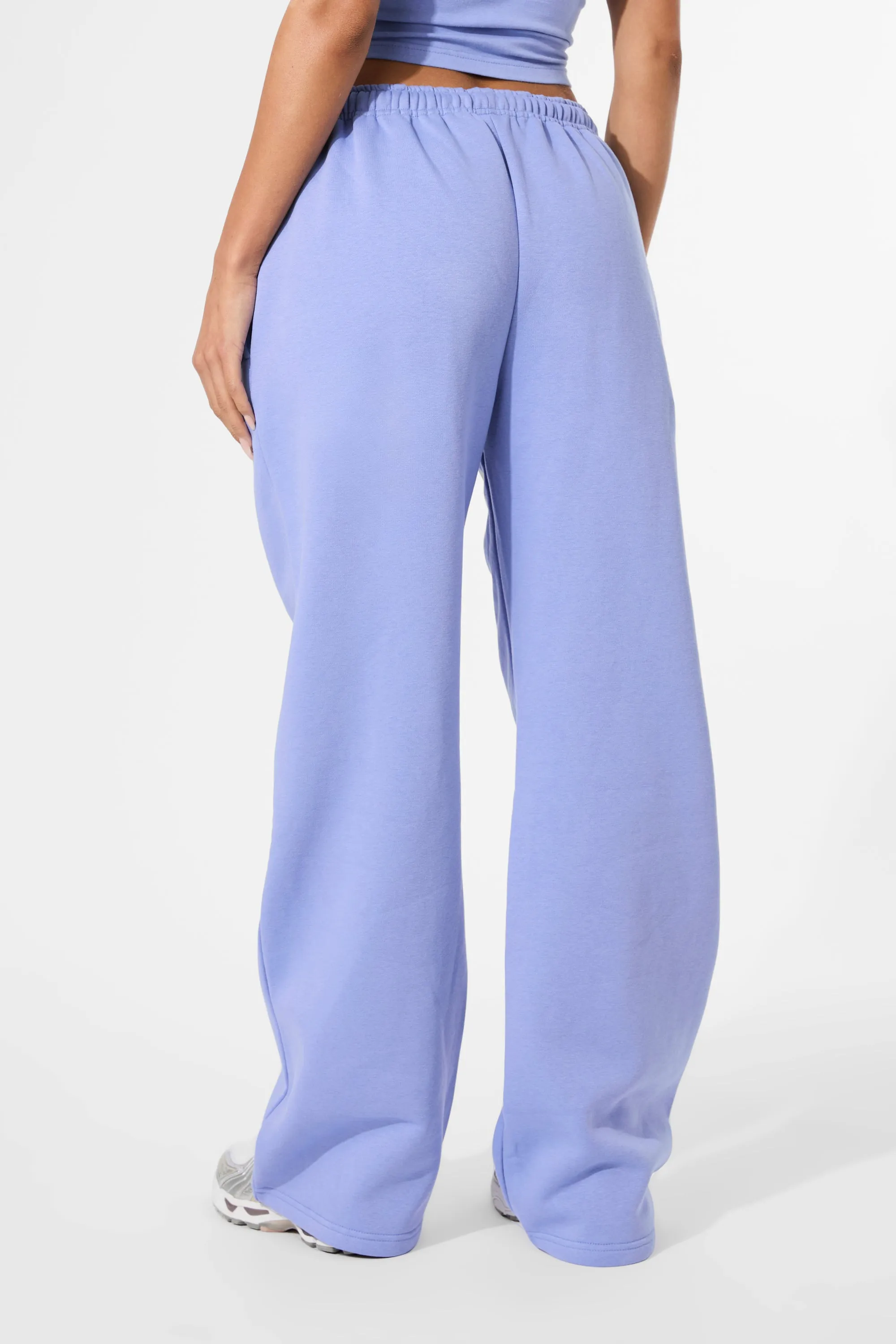 Kaiia Embossed Logo Wide Leg Joggers Cornflower Blue sold by Kaiia the label product image thumbnail 3