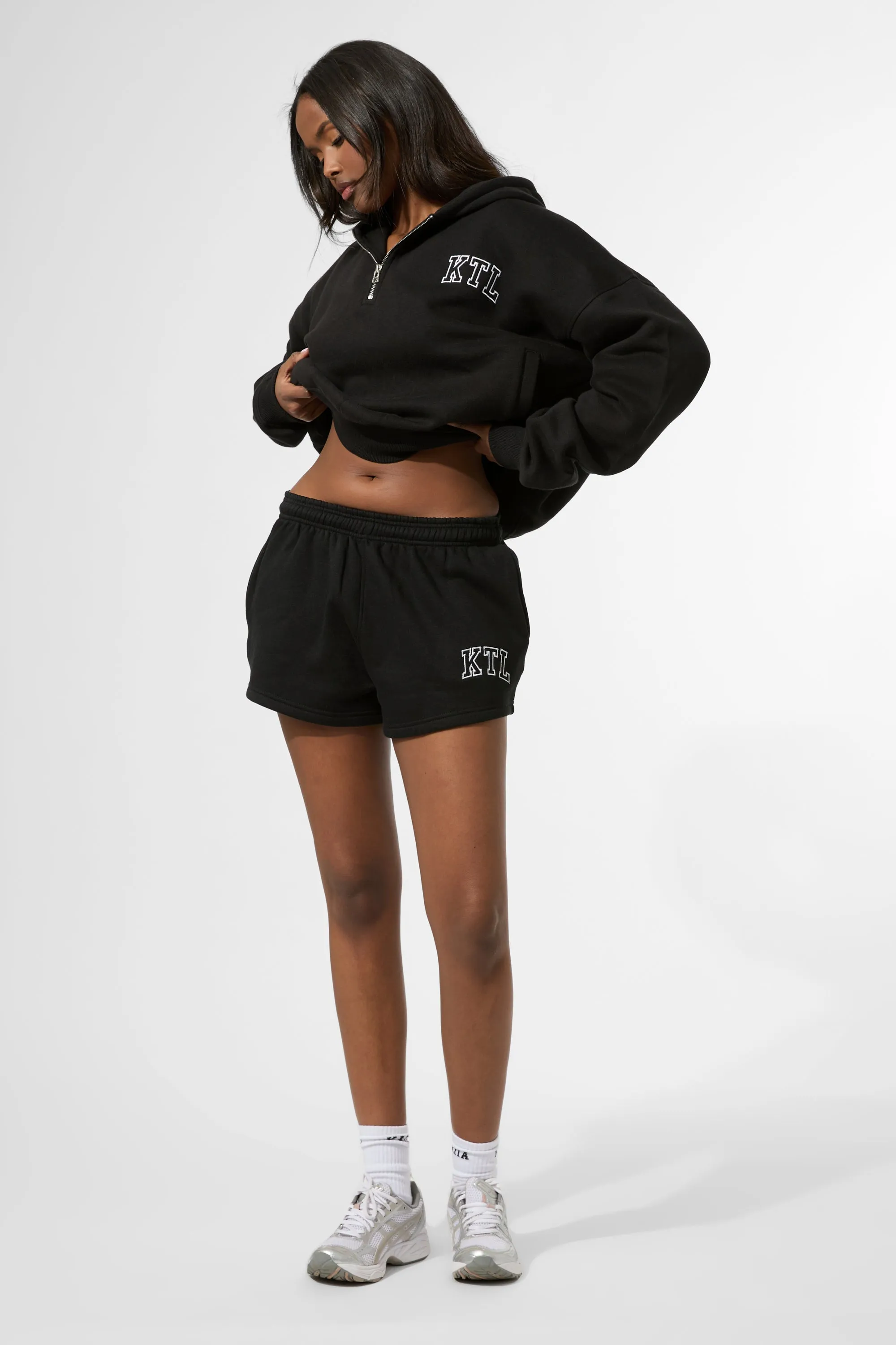 Kaiia KTL Logo Quarter Zip Hoodie Black sold by Kaiia the label product image thumbnail 3