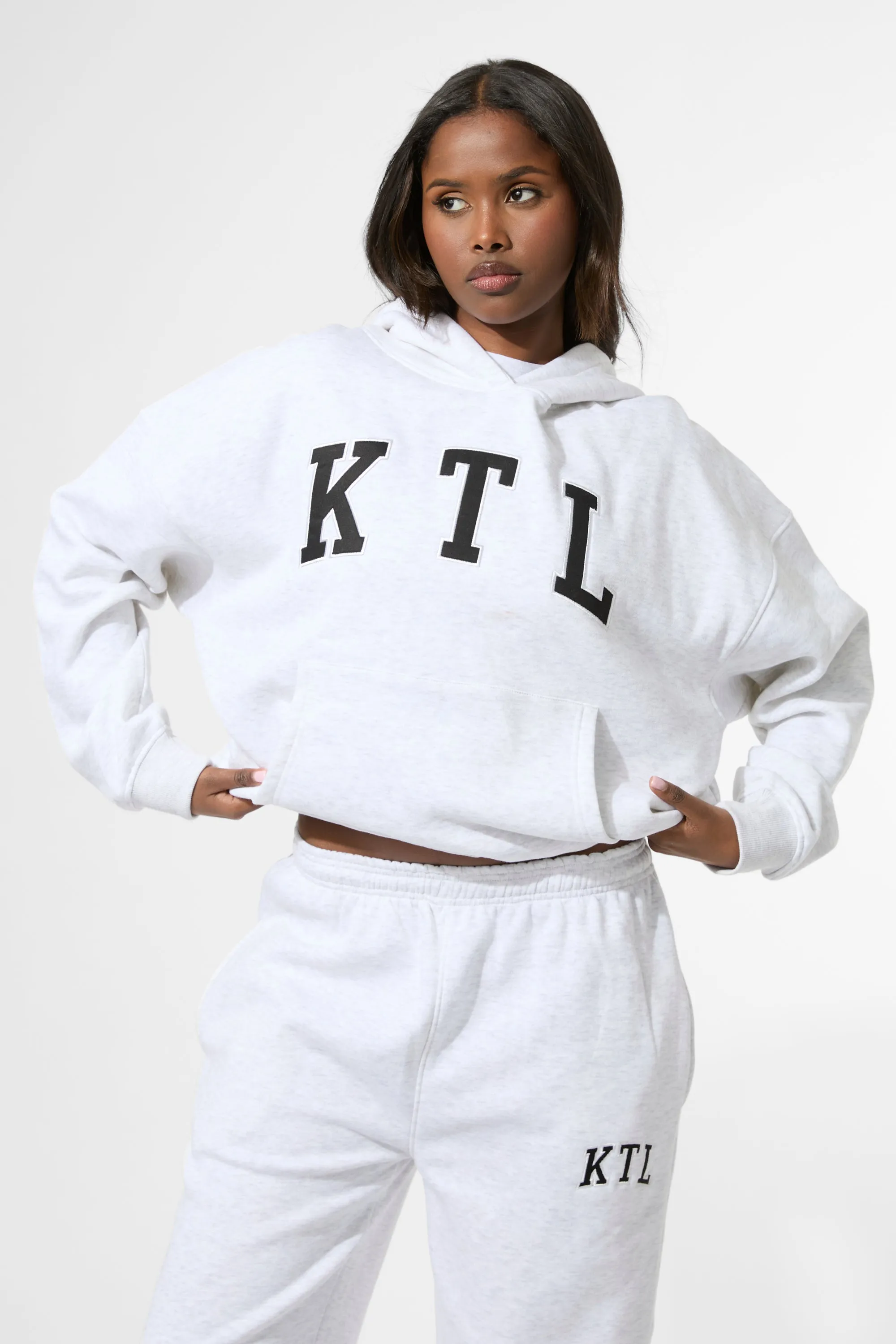 Kaiia KTL Logo Oversized Hoodie Light Grey Marl sold by Kaiia the label product image thumbnail 4