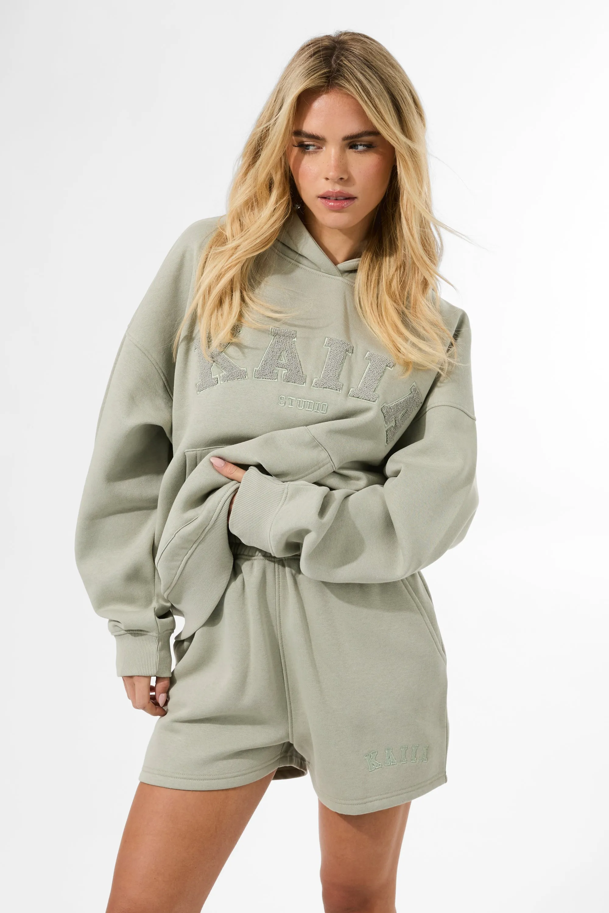 Kaiia Logo Sweat Shorts Matcha sold by Kaiia the label