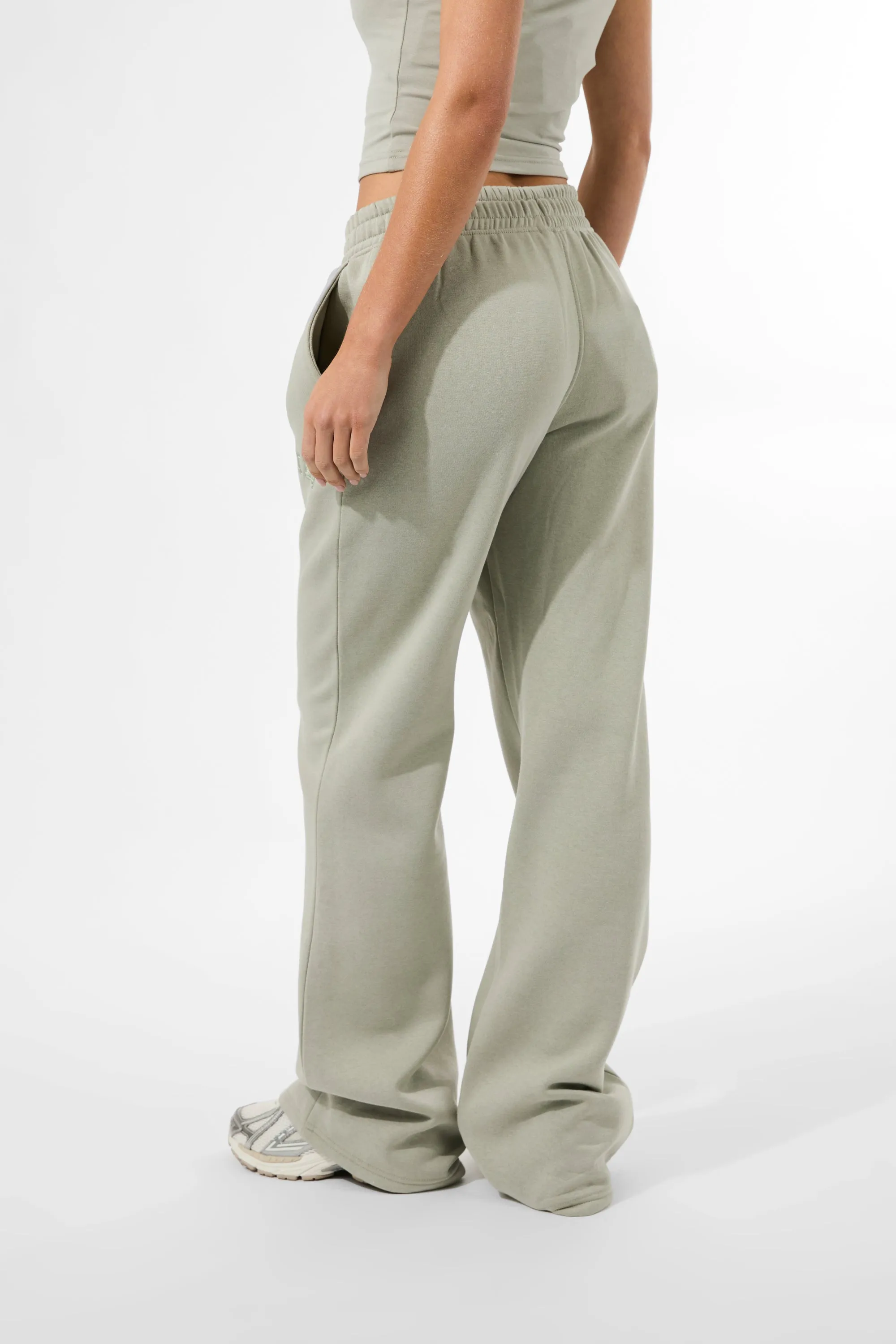 Kaiia Logo Wide Leg Joggers Matcha sold by Kaiia the label product image thumbnail 3