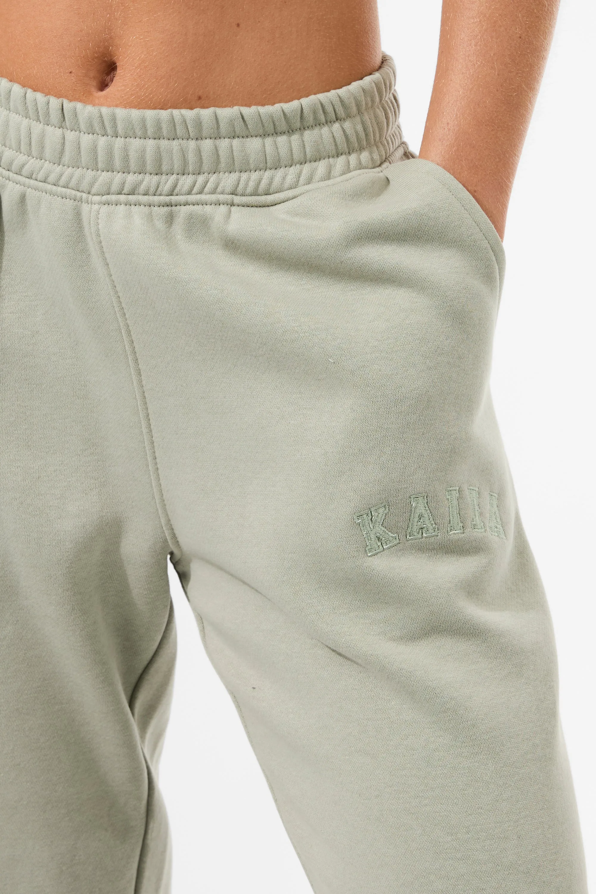 Kaiia Logo Wide Leg Joggers Matcha sold by Kaiia the label product image thumbnail 4