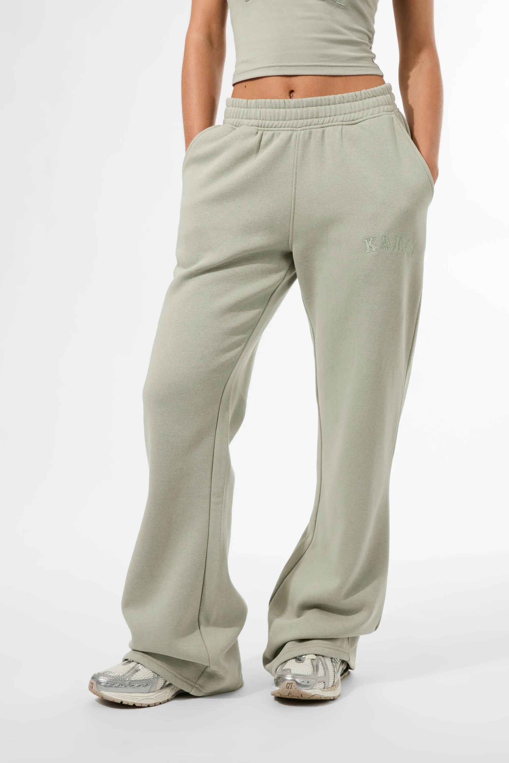Kaiia Logo Wide Leg Joggers Matcha sold by Kaiia the label product image thumbnail 2
