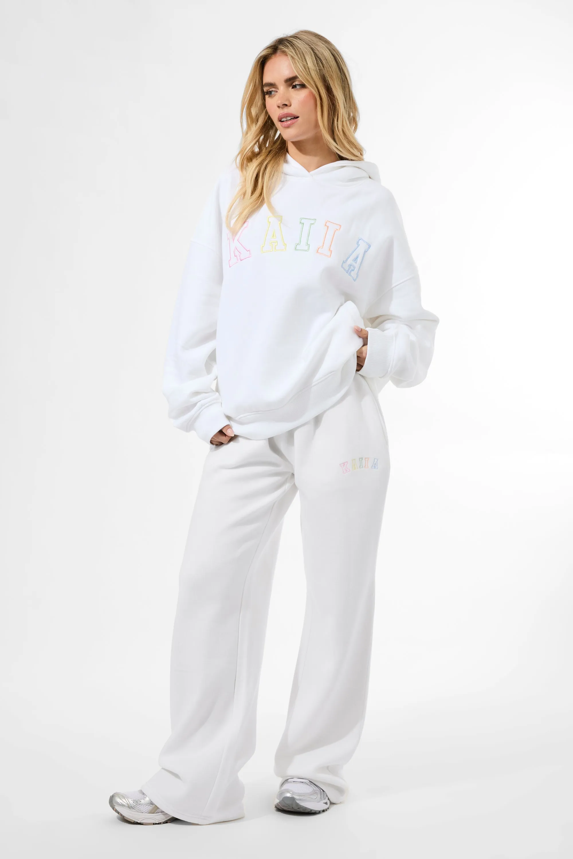 Kaiia Rainbow Logo Oversized Hoodie White sold by Kaiia the label product image thumbnail 3