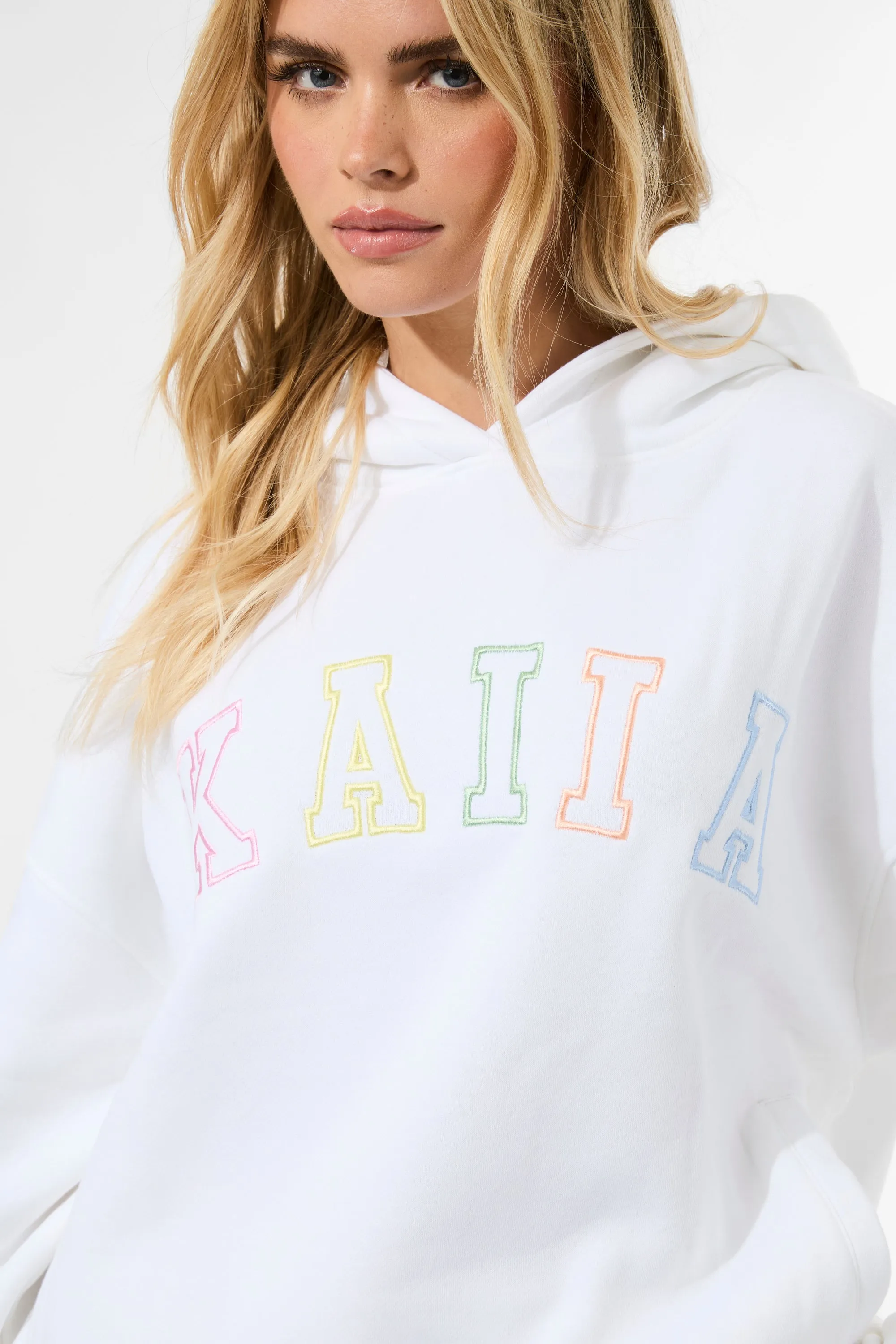 Kaiia Rainbow Logo Oversized Hoodie White sold by Kaiia the label product image thumbnail 2