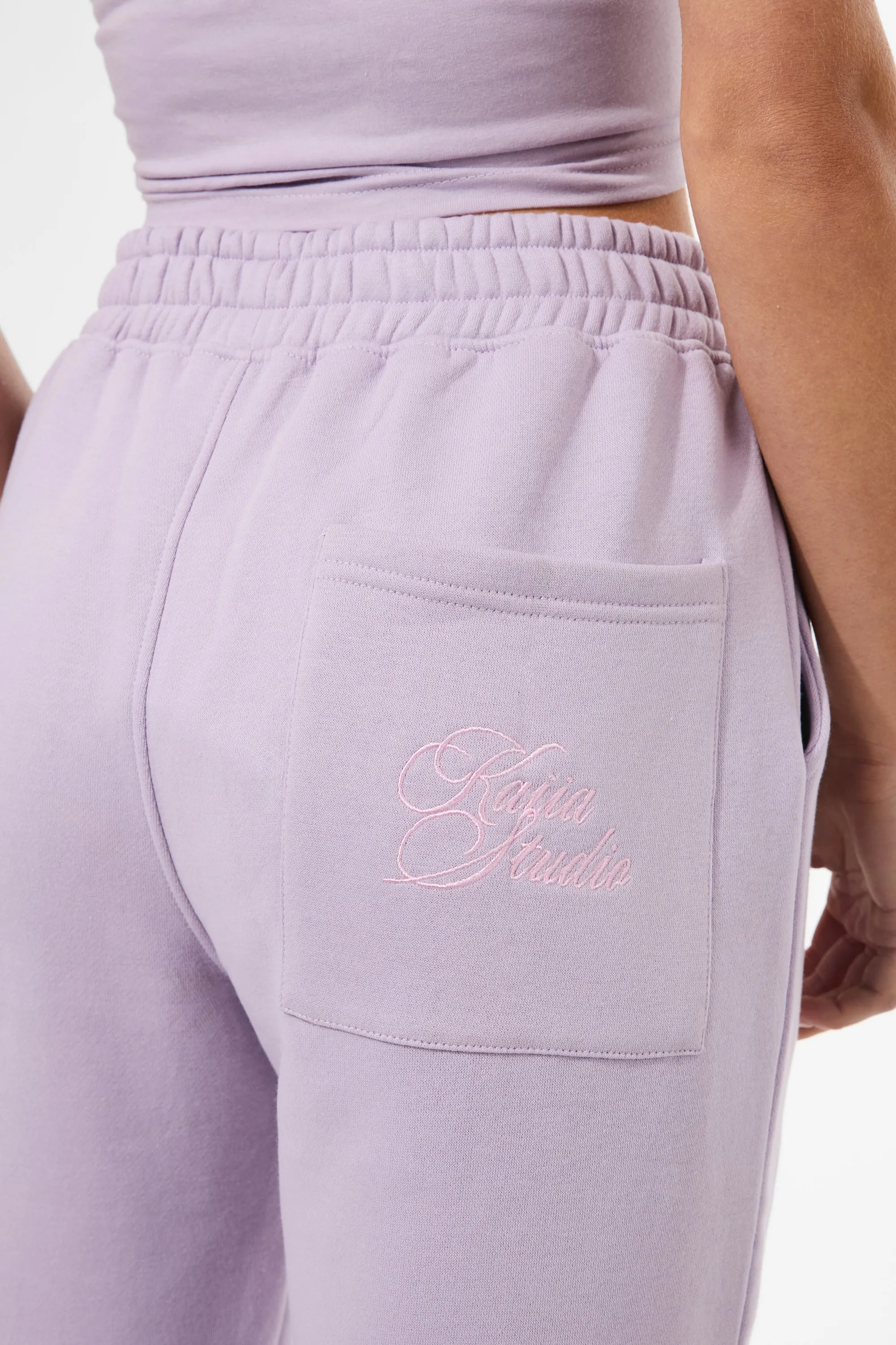 Kaiia Studio Script Logo Wide Leg Jogger Lilac sold by Kaiia the label product image thumbnail 2
