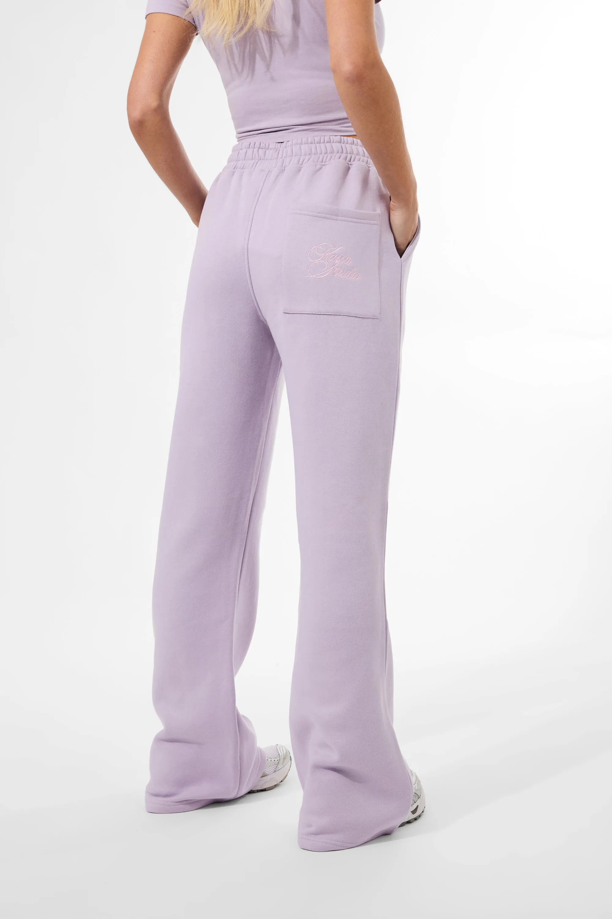Kaiia Studio Script Logo Wide Leg Jogger Lilac sold by Kaiia the label product image thumbnail 5