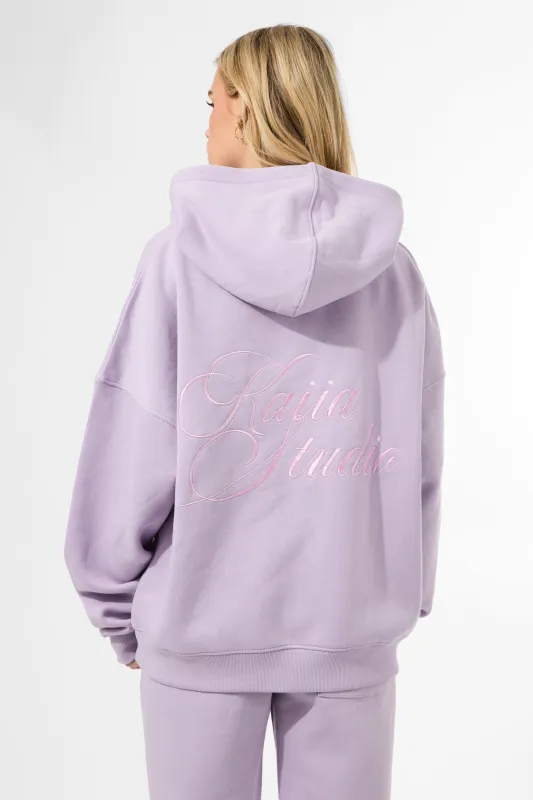 Kaiia Studio Script Logo Oversized Hoodie Lilac sold by Kaiia the label