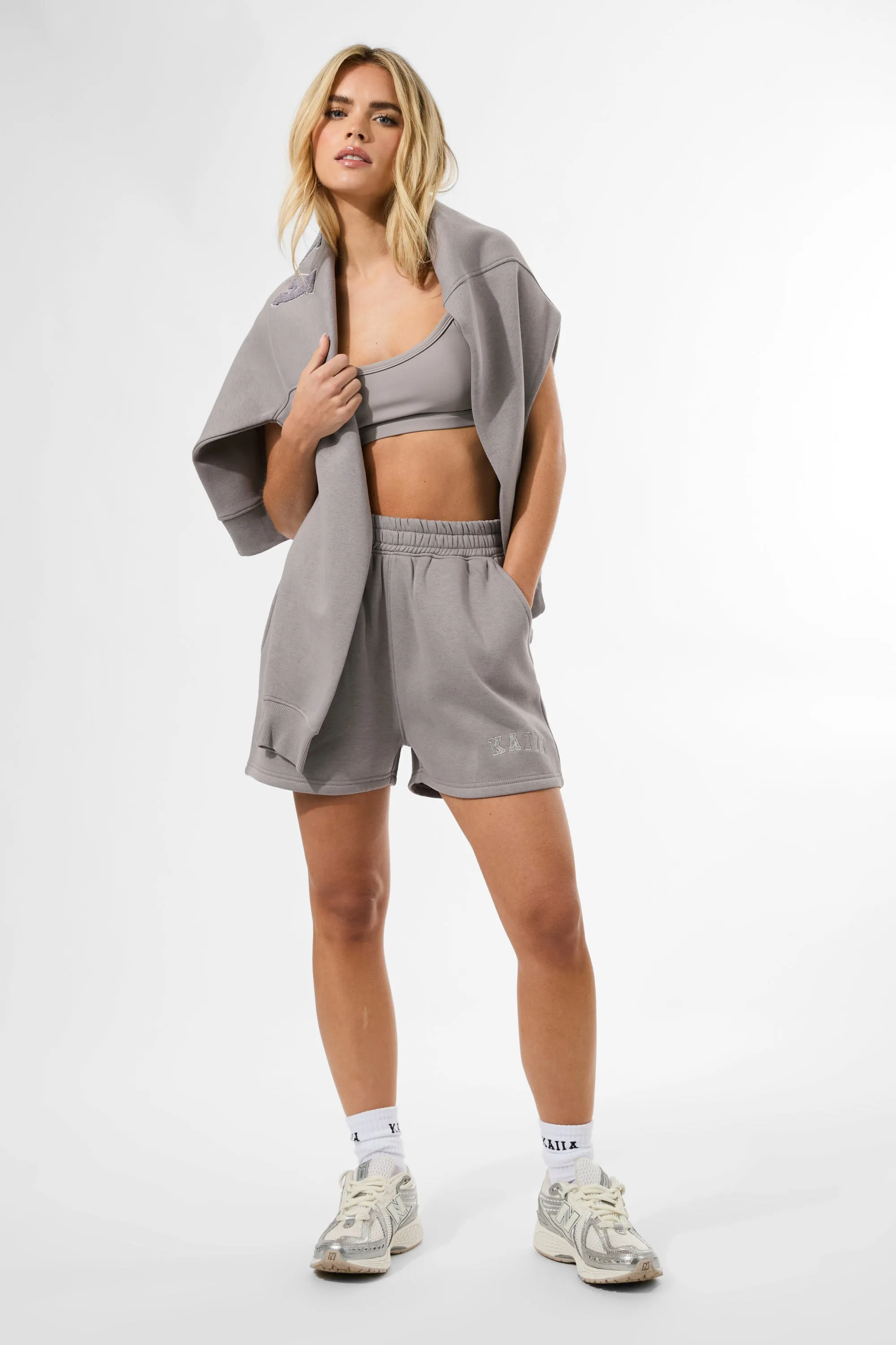Kaiia Logo Sweat Shorts Dove Grey sold by Kaiia the label
