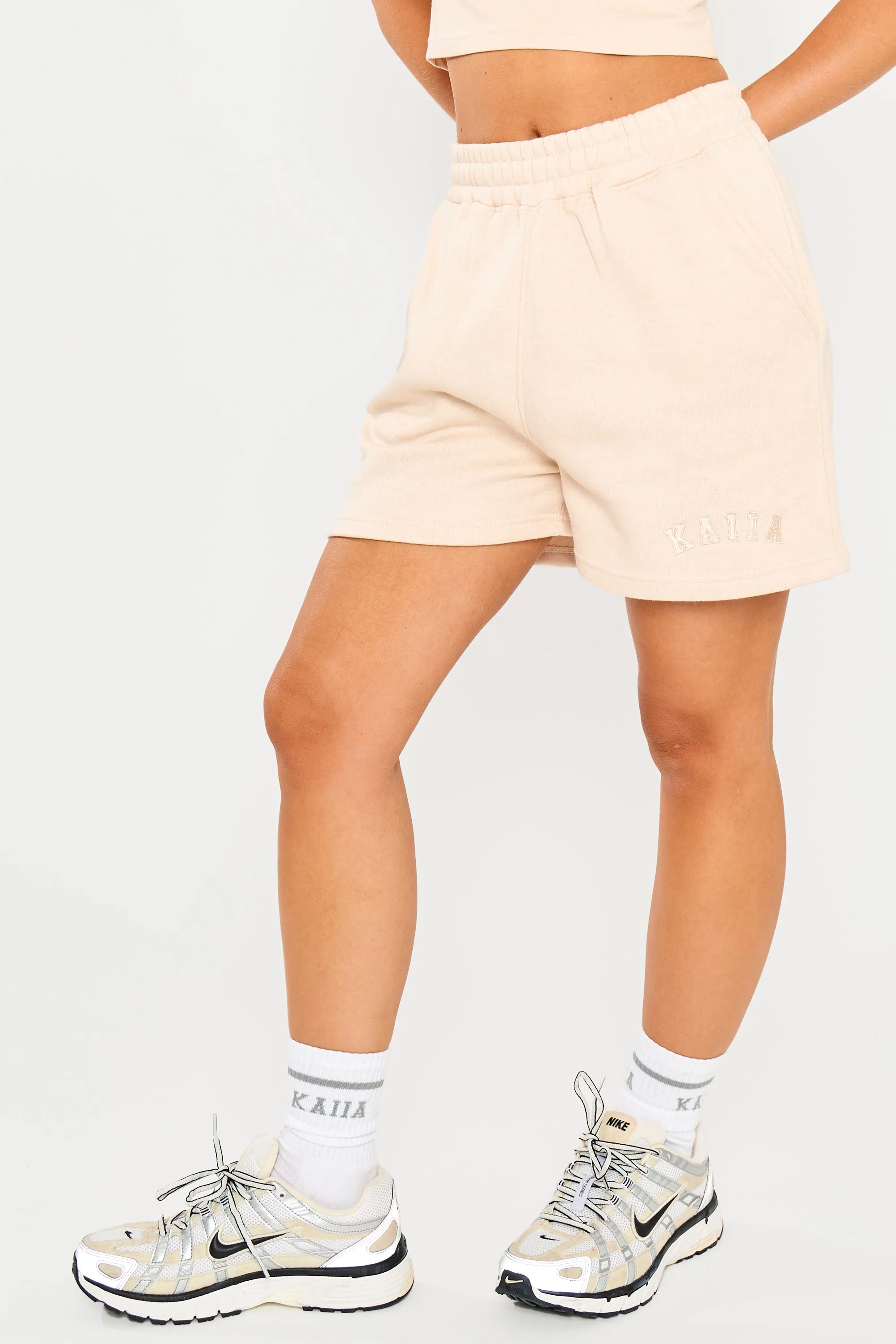 Kaiia Logo Sweat Shorts Cream sold by Kaiia the label product image thumbnail 2