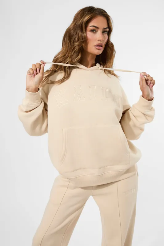 Kaiia Slogan Oversized Hoodie Custard Cream made by Kaiia the label