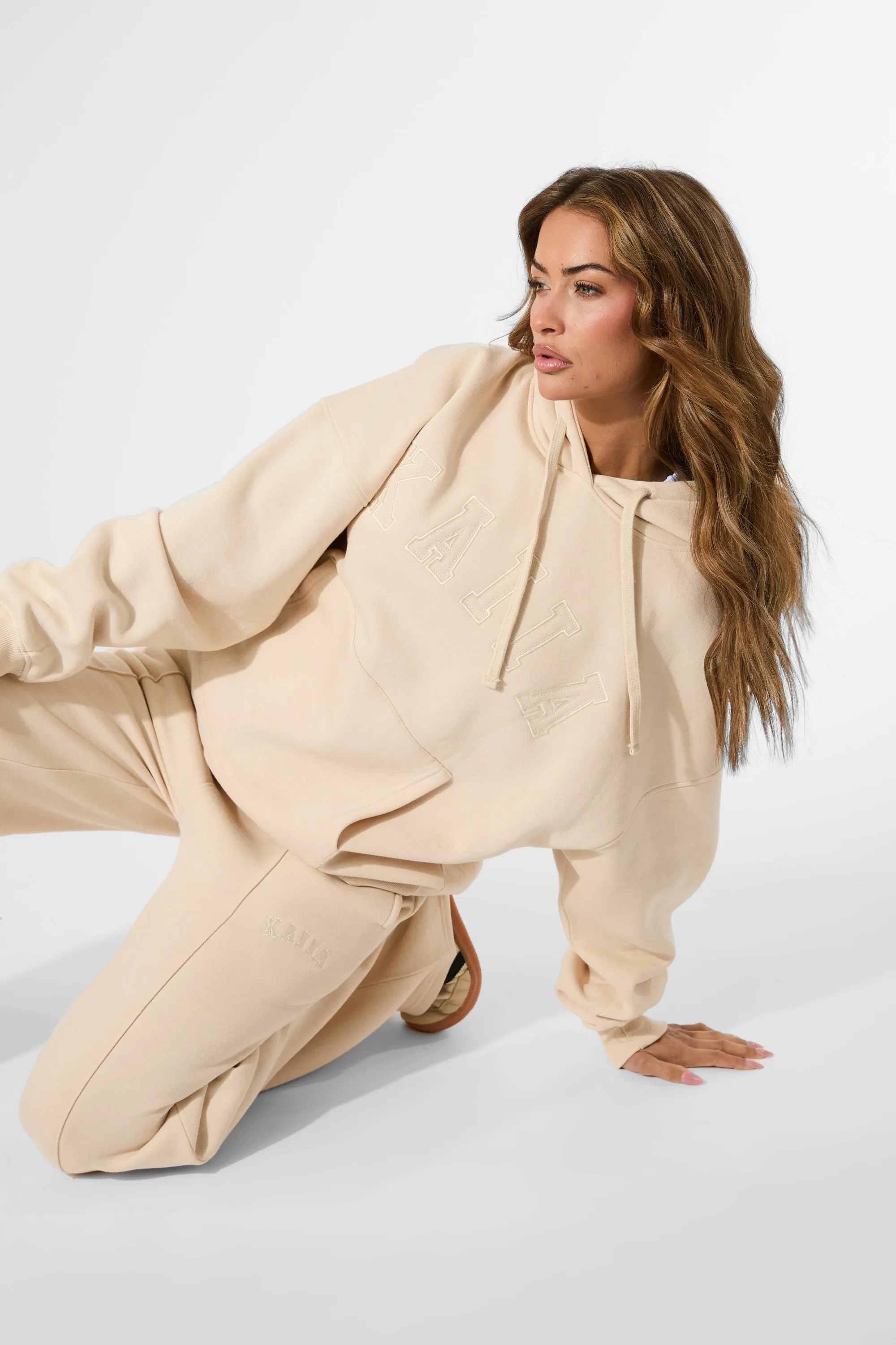 Kaiia Slogan Oversized Hoodie Custard Cream sold by Kaiia the label product image thumbnail 5