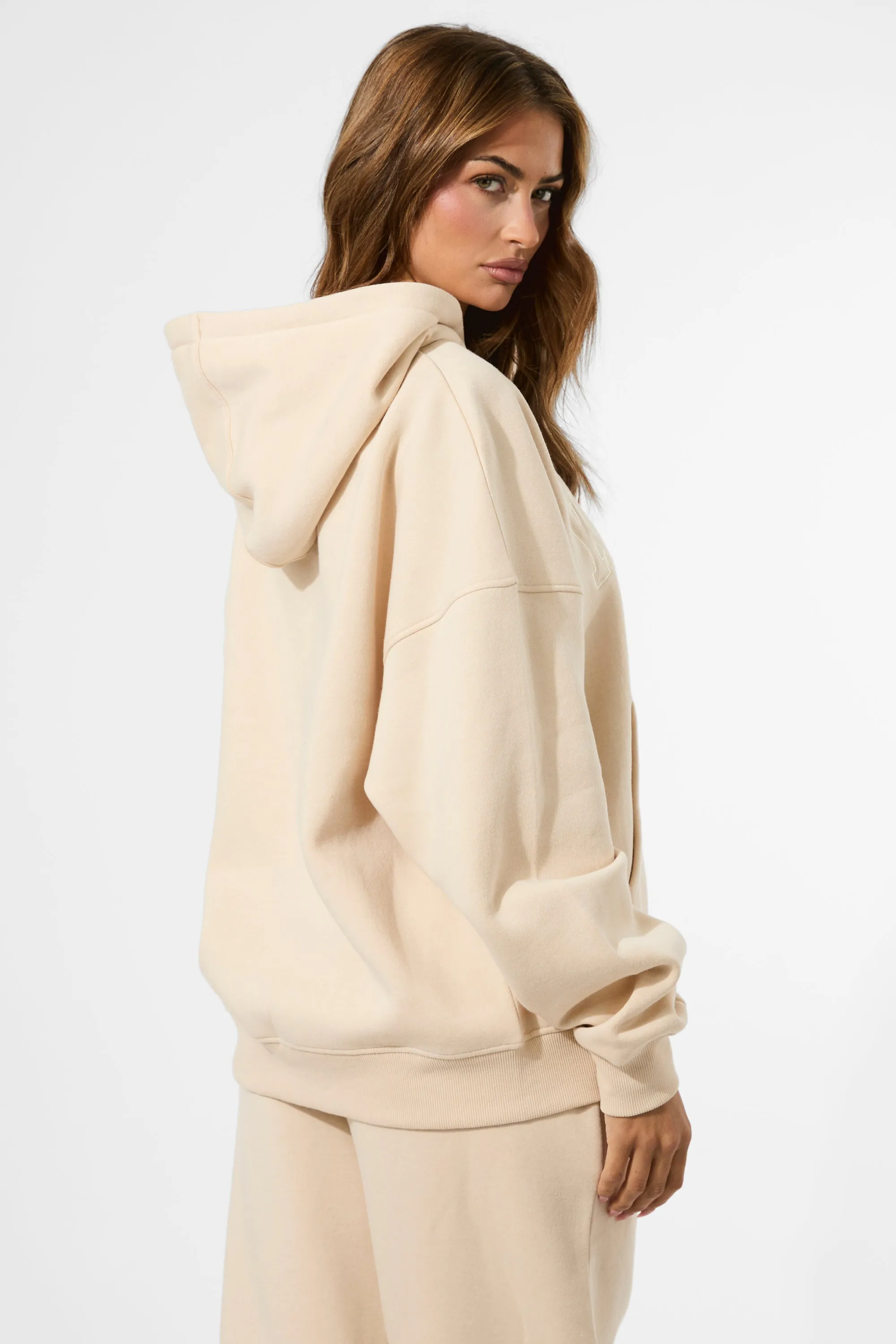 Kaiia Slogan Oversized Hoodie Custard Cream sold by Kaiia the label product image thumbnail 4