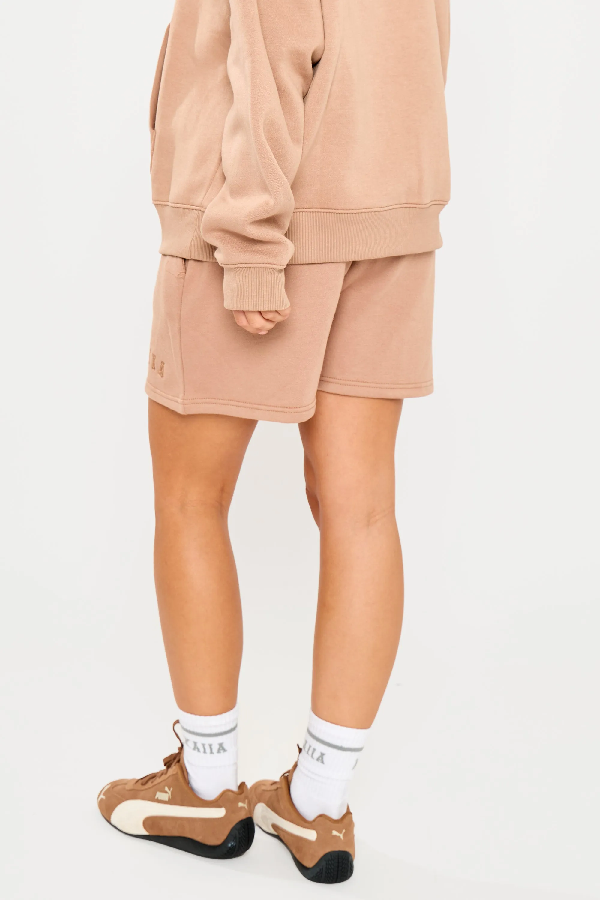 Kaiia Logo Sweat Shorts Latte sold by Kaiia the label product image thumbnail 3