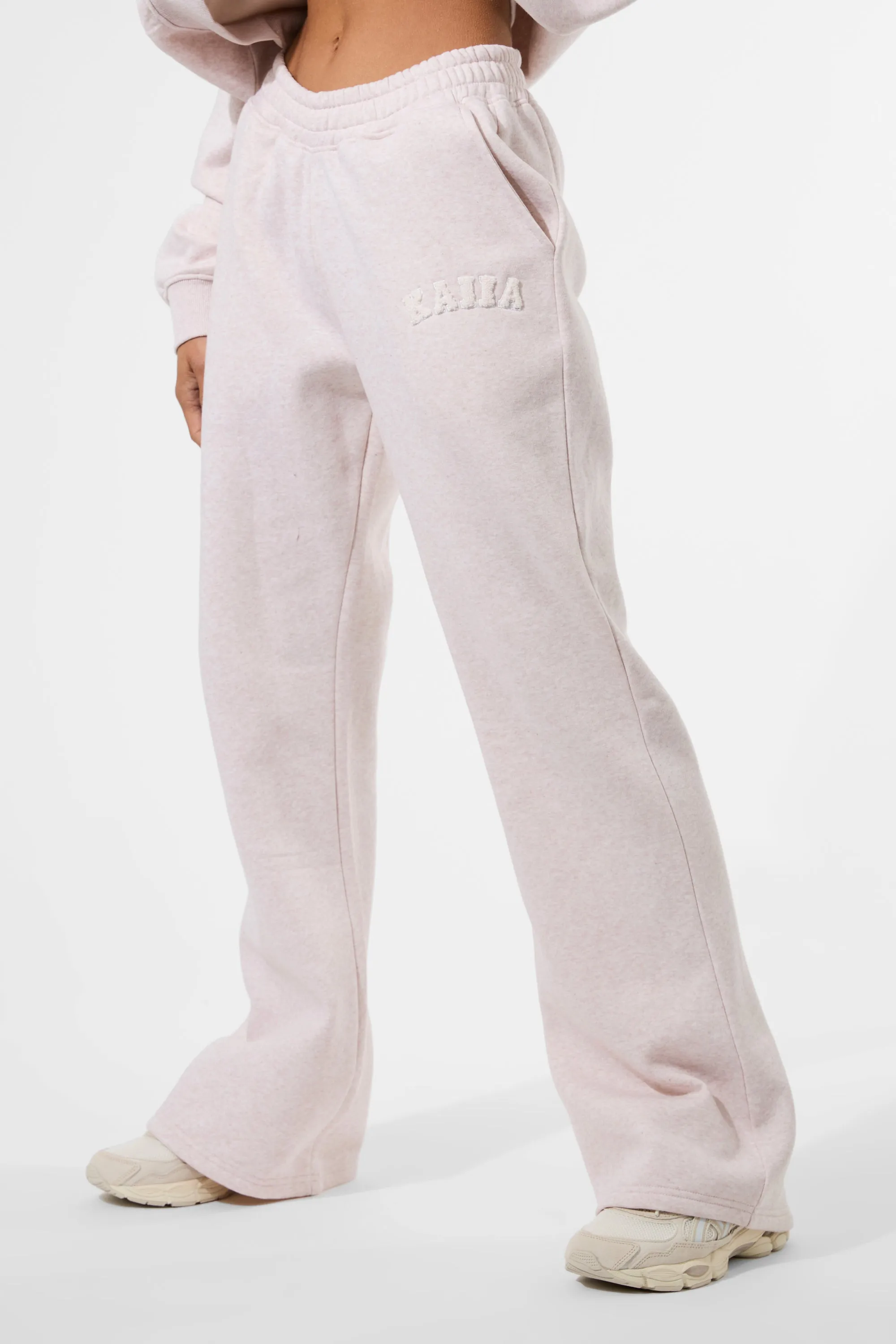 Kaiia Logo Wide Leg Joggers Oat sold by Kaiia the label product image thumbnail 2