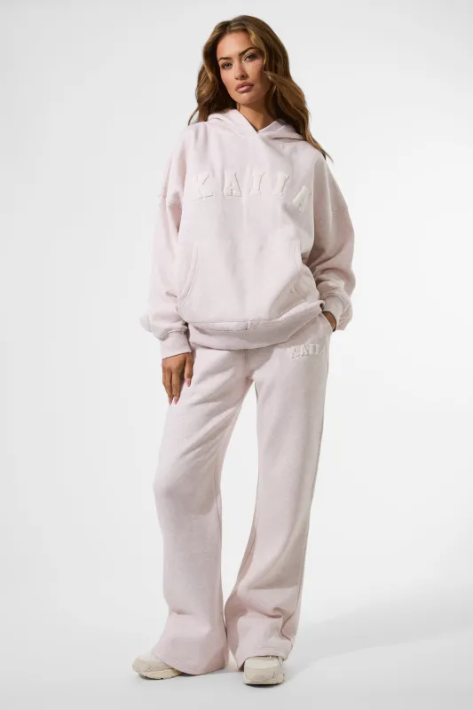 Kaiia Logo Wide Leg Joggers Oat made by Kaiia the label