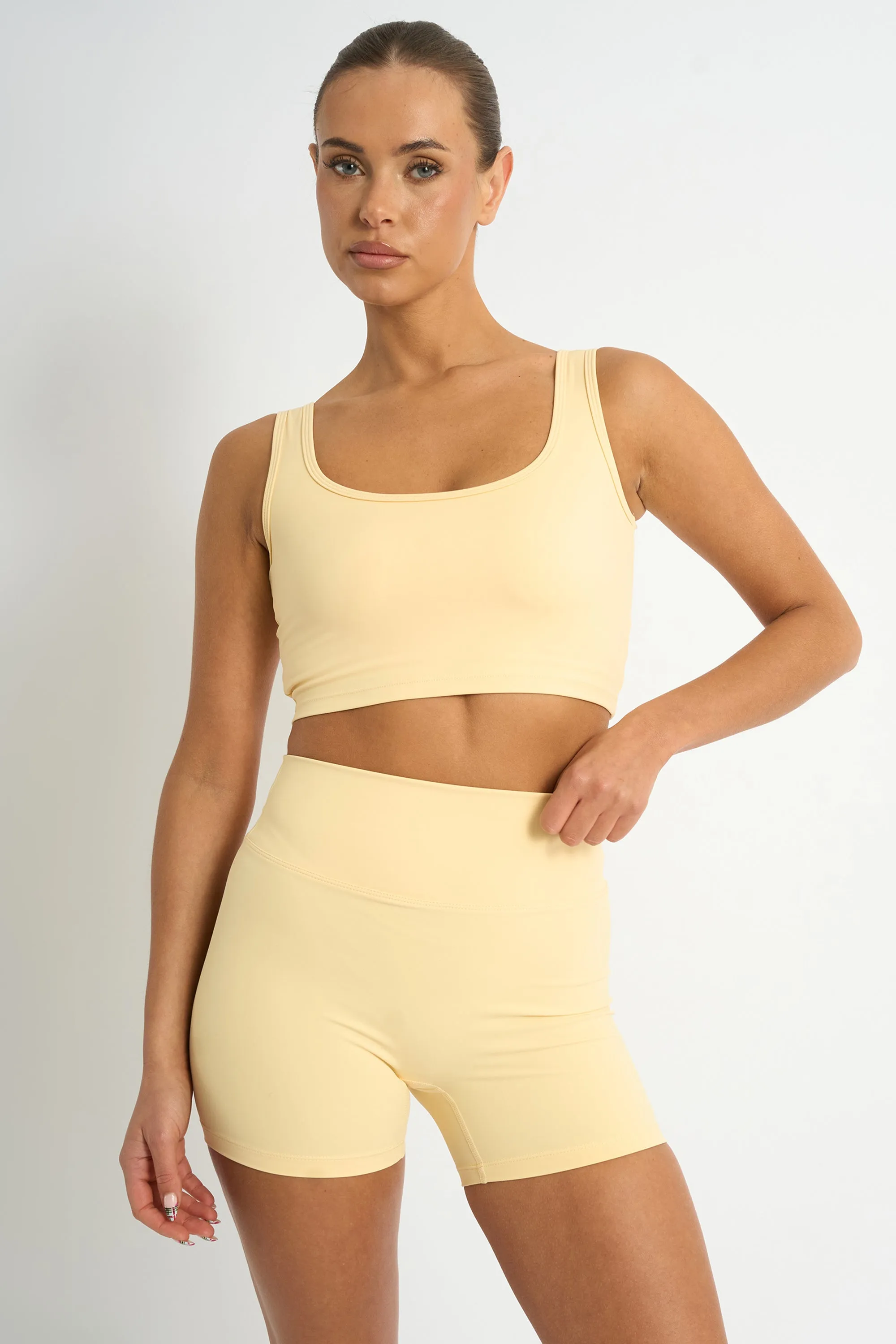 Kaiia Sculpt Square Neck Crop Top Yellow sold by Kaiia the label product image thumbnail 5