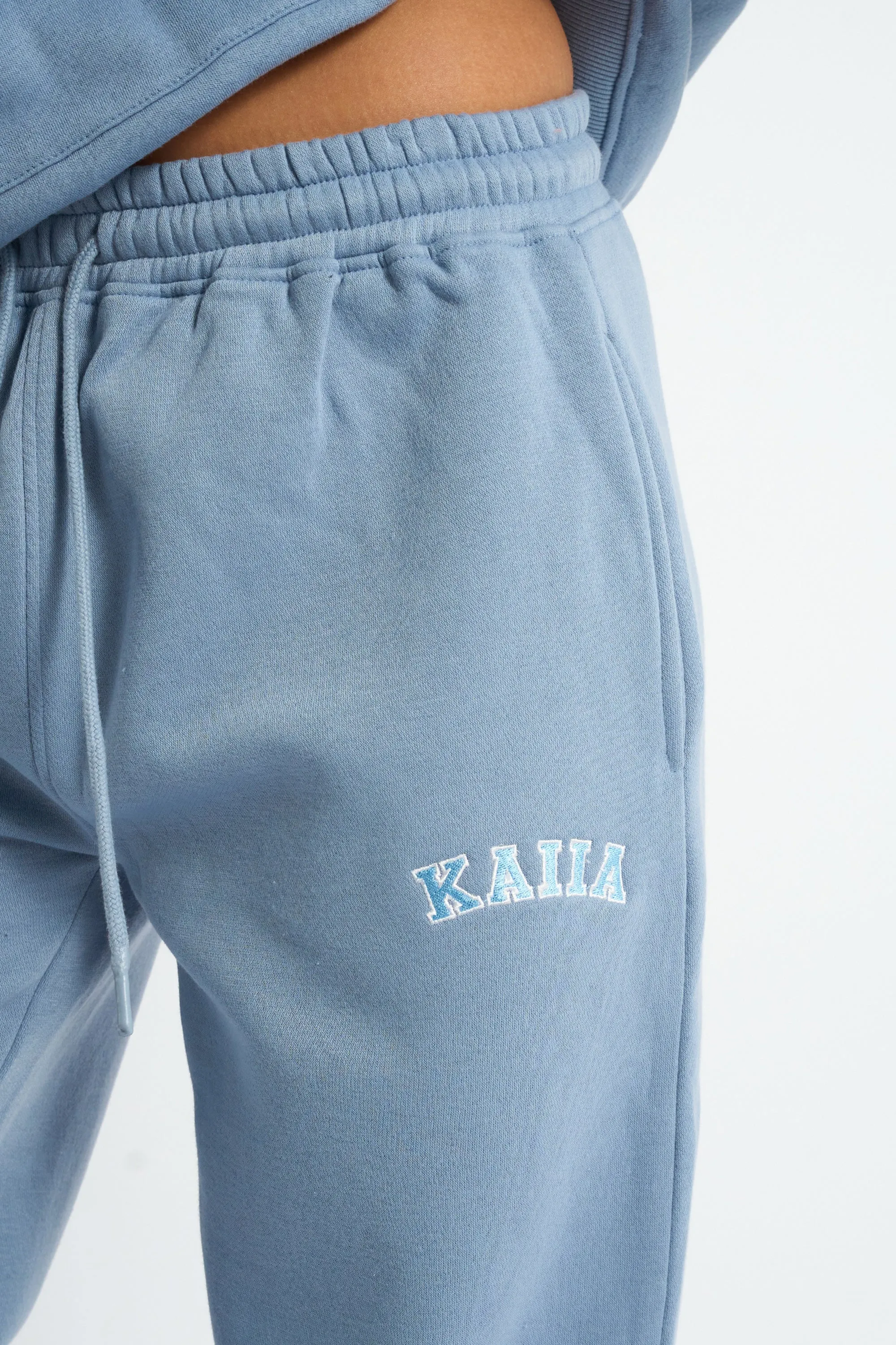 Kaiia Logo Wide Leg Joggers Vintage Blue sold by Kaiia the label product image thumbnail 4