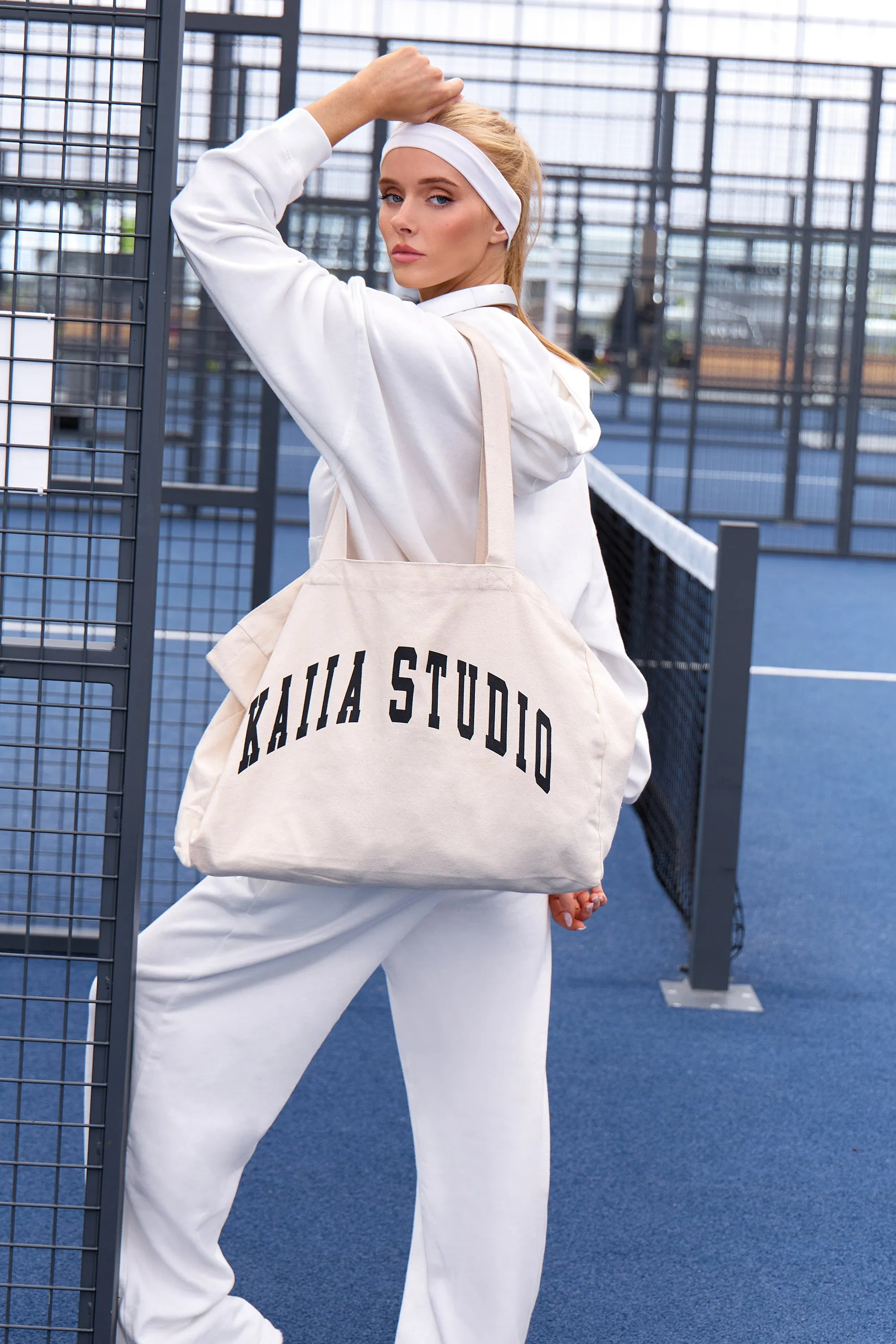 Kaiia Studio Script Logo Oversized Hoodie White sold by Kaiia the label product image thumbnail 3