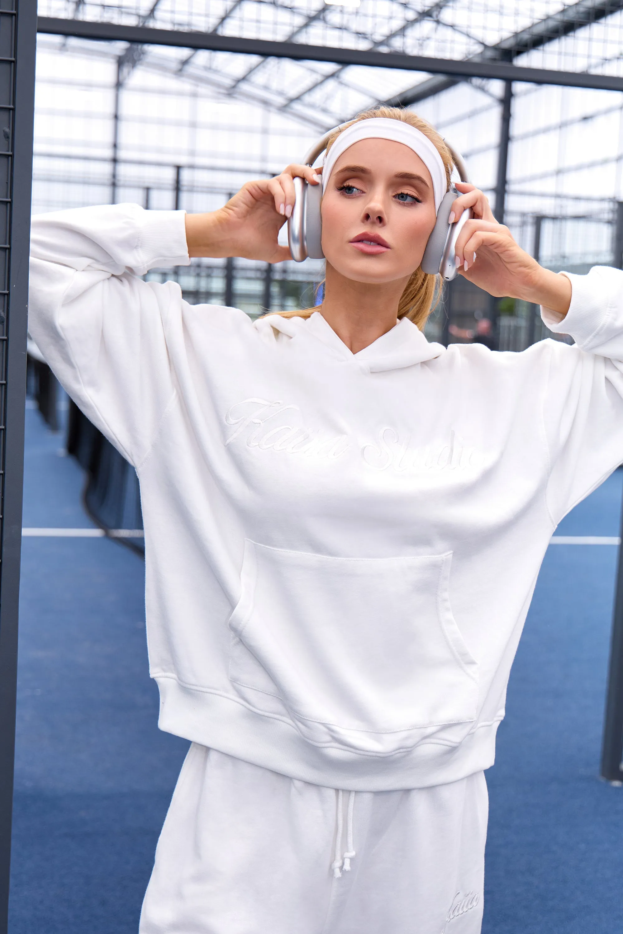 Kaiia Studio Script Logo Oversized Hoodie White sold by Kaiia the label product image thumbnail 4