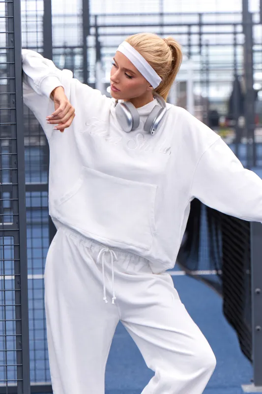 Kaiia Studio Script Logo Oversized Hoodie White sold by Kaiia the label