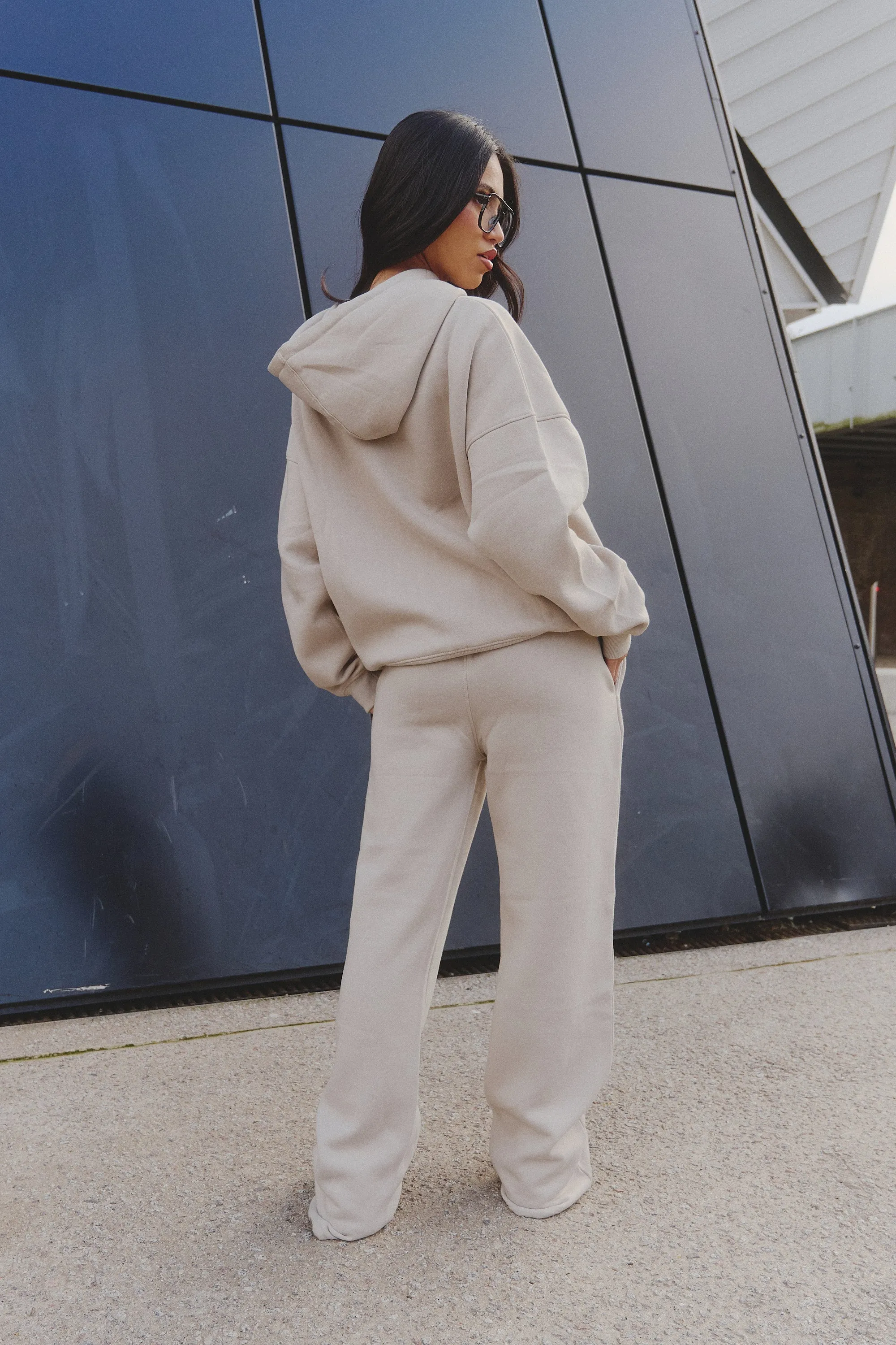 Kaiia Logo Wide Leg Joggers Almond sold by Kaiia the label product image thumbnail 3
