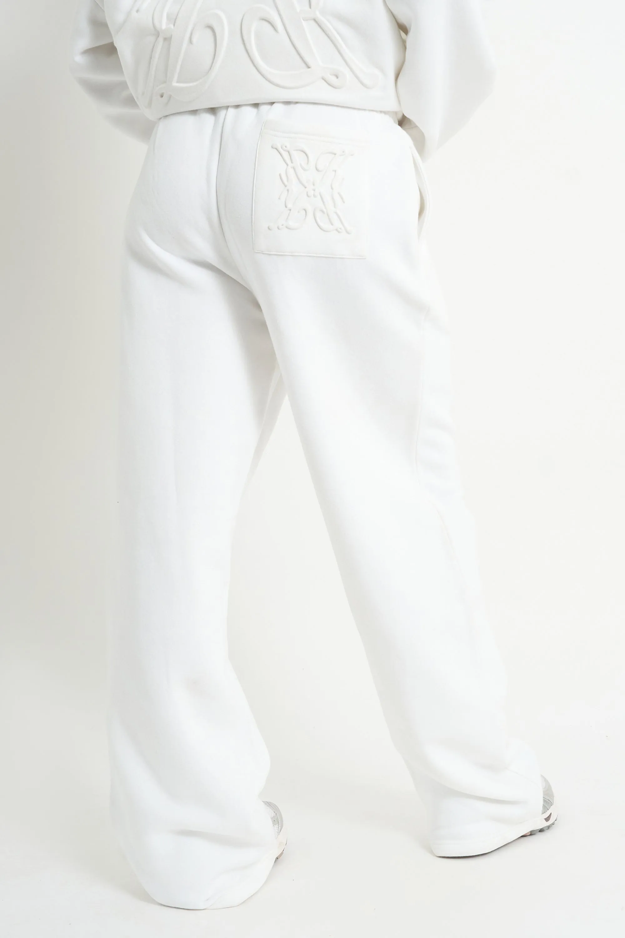 Kaiia Embossed Wide Leg Joggers White sold by Kaiia the label product image thumbnail 2