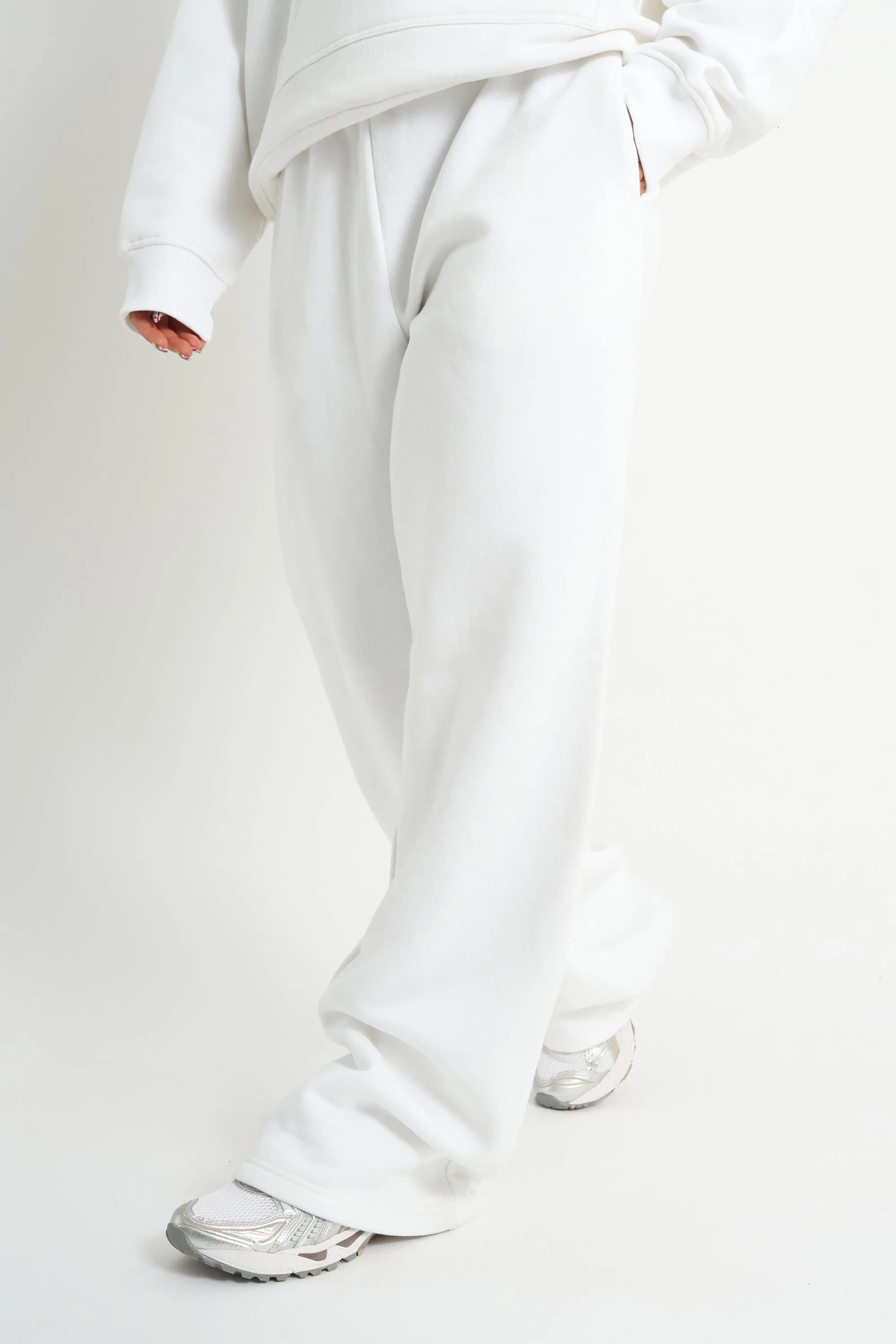 Kaiia Embossed Wide Leg Joggers White sold by Kaiia the label product image thumbnail 3