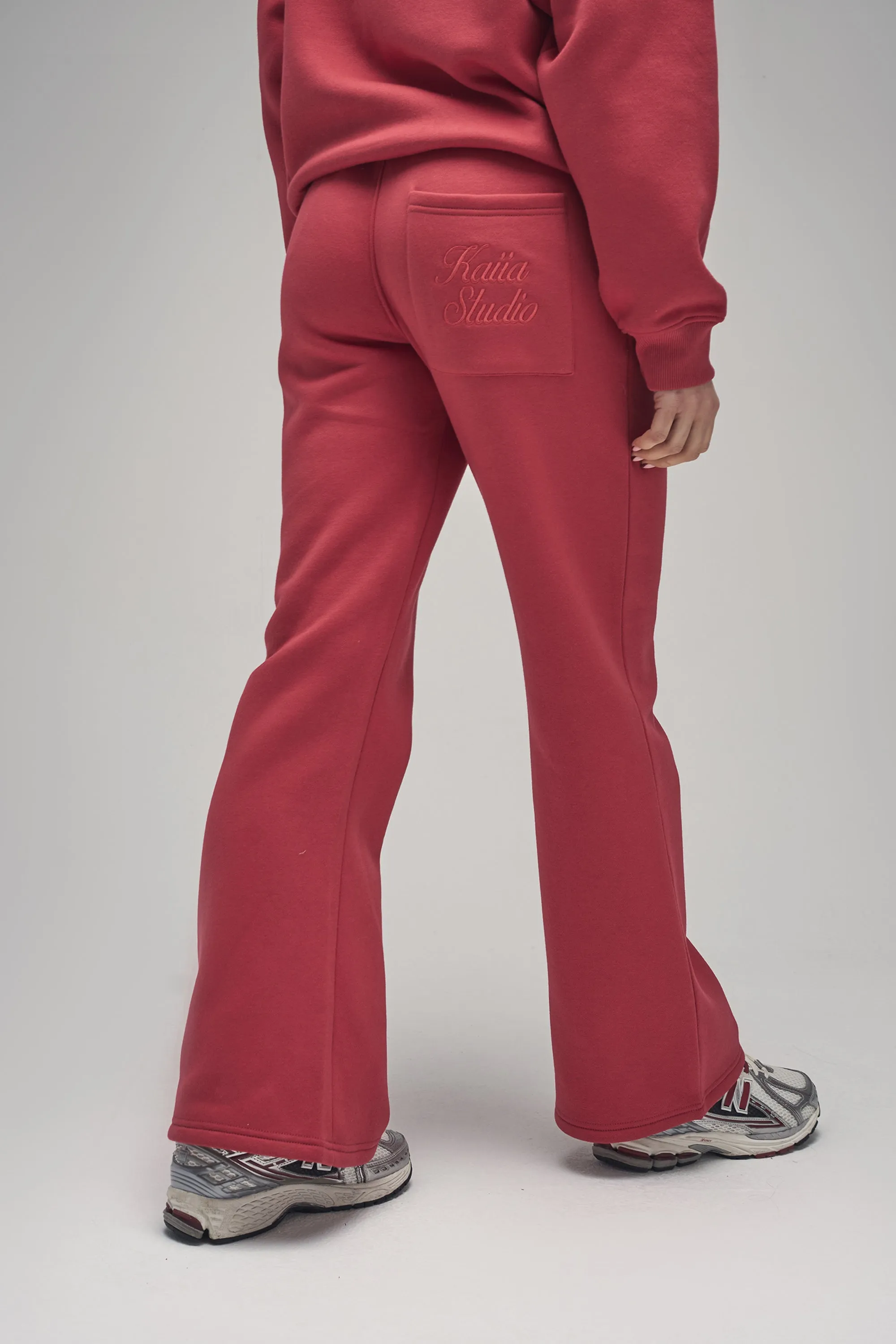 Kaiia Script Logo Wide Leg Joggers Red sold by Kaiia the label product image thumbnail 3