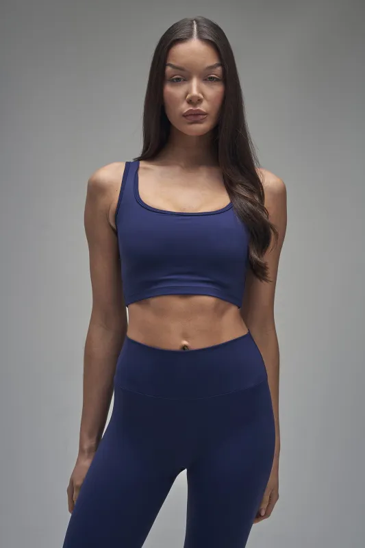 Kaiia Sculpt Square Neck Crop Top Navy made by Kaiia the label